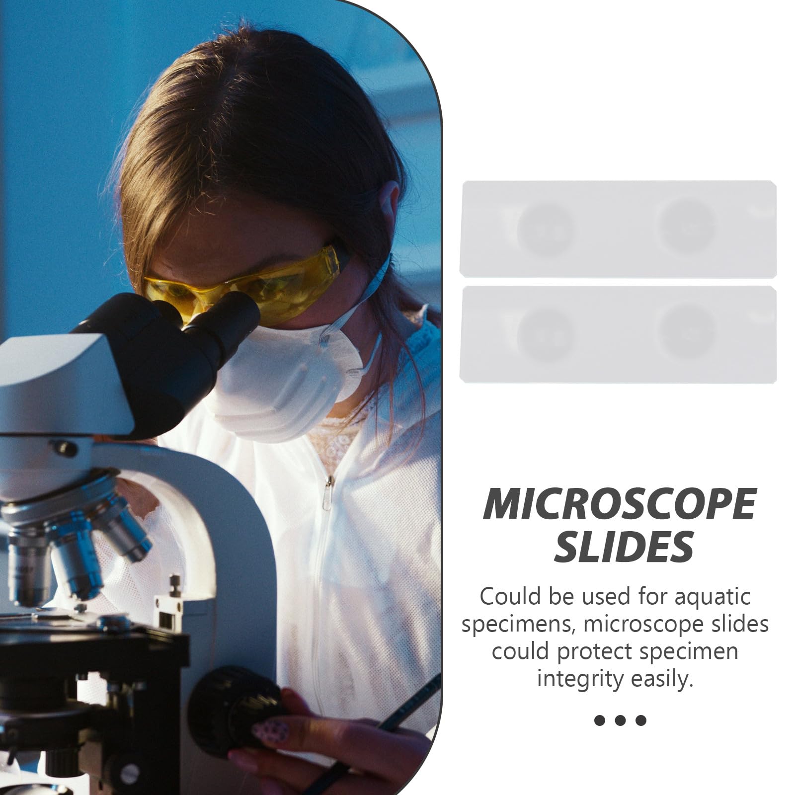Portaobjetos de Vidrio Doble Cóncavo Resistente y Estable 50 Piezas para Muestras Acuáticas para Laboratorio y Observación Precisa