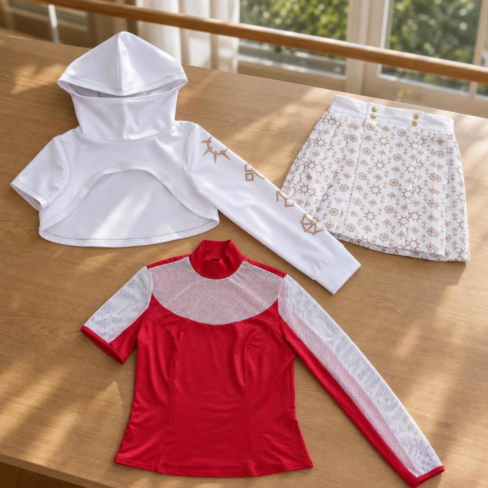 3 Pezzi Costume da Costume a Tema Gonna Plissettata Gonna a Pieghe Morbido per Bambini
