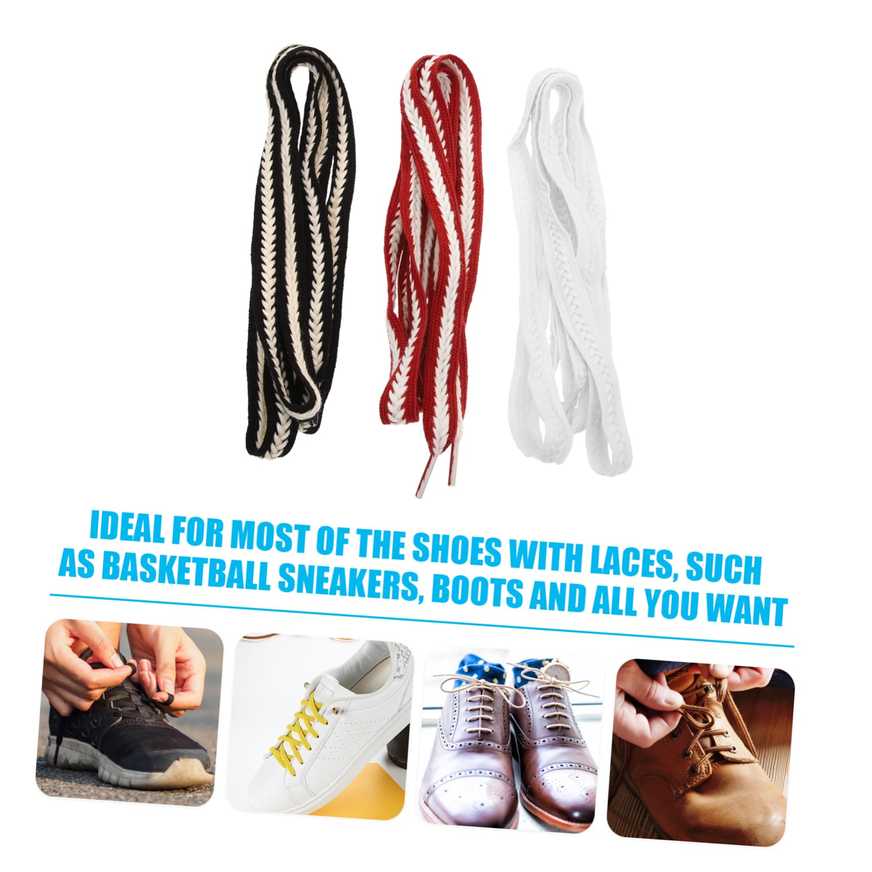 SOIMISS 9 Pares Cordones De Trigo Trenzado Cordones Para Botas Anchos De Alta Densidad Para Zapatillas De Poliester Botas Deportivas Poliéster Algodón
