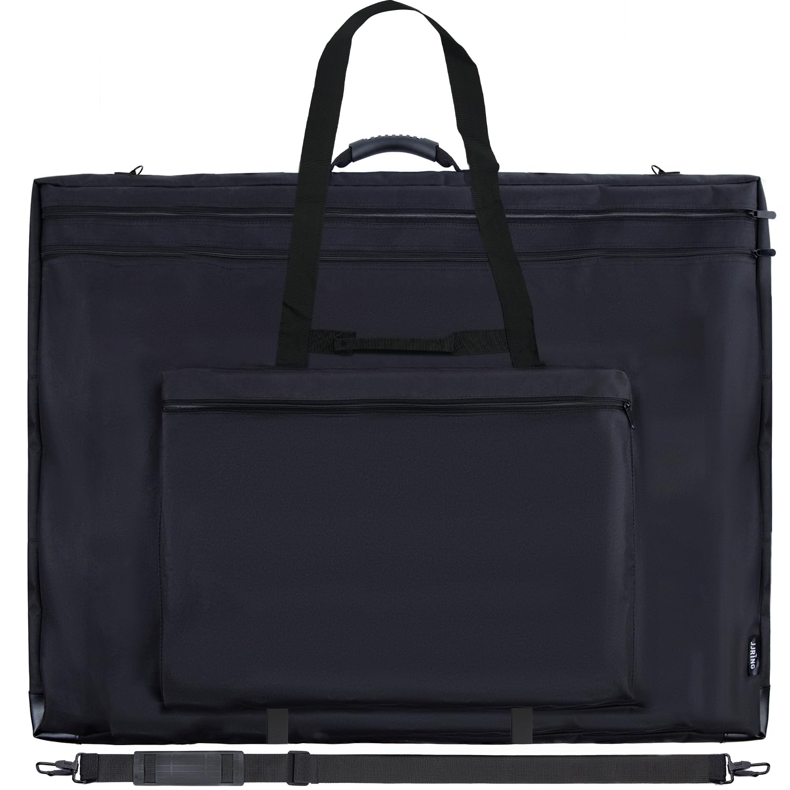 JJRING 32x42 Art Portfolio Tote Bag - Large Carrying Storage Case with Handle & Adjustable Shoulder Strap, Portfolio Folder for Artwork, Posters, Canvas, Drawing Boards