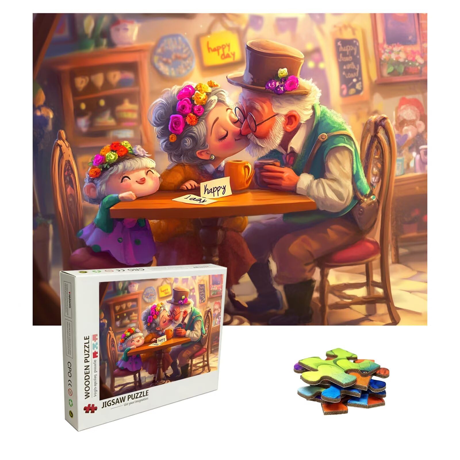 Puzzle 3000 Pezzi coppie Puzzle in Legno, Collezione Challenge, anziano Jigsaw Stampa ad Alta Definizione per La Casa Divertimento in Famiglia, Giochi Educativi e Decorazione Parete 122x81cm 8p-701