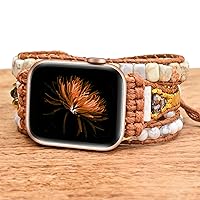 Vista 8 de Handmade Boho Watch Band Compatible with Apple Watch 49MM 45MM 44MM 42MM 41MM 40MM 38MM Beaded Wrap Bracelet for iWatch Ultra, Series