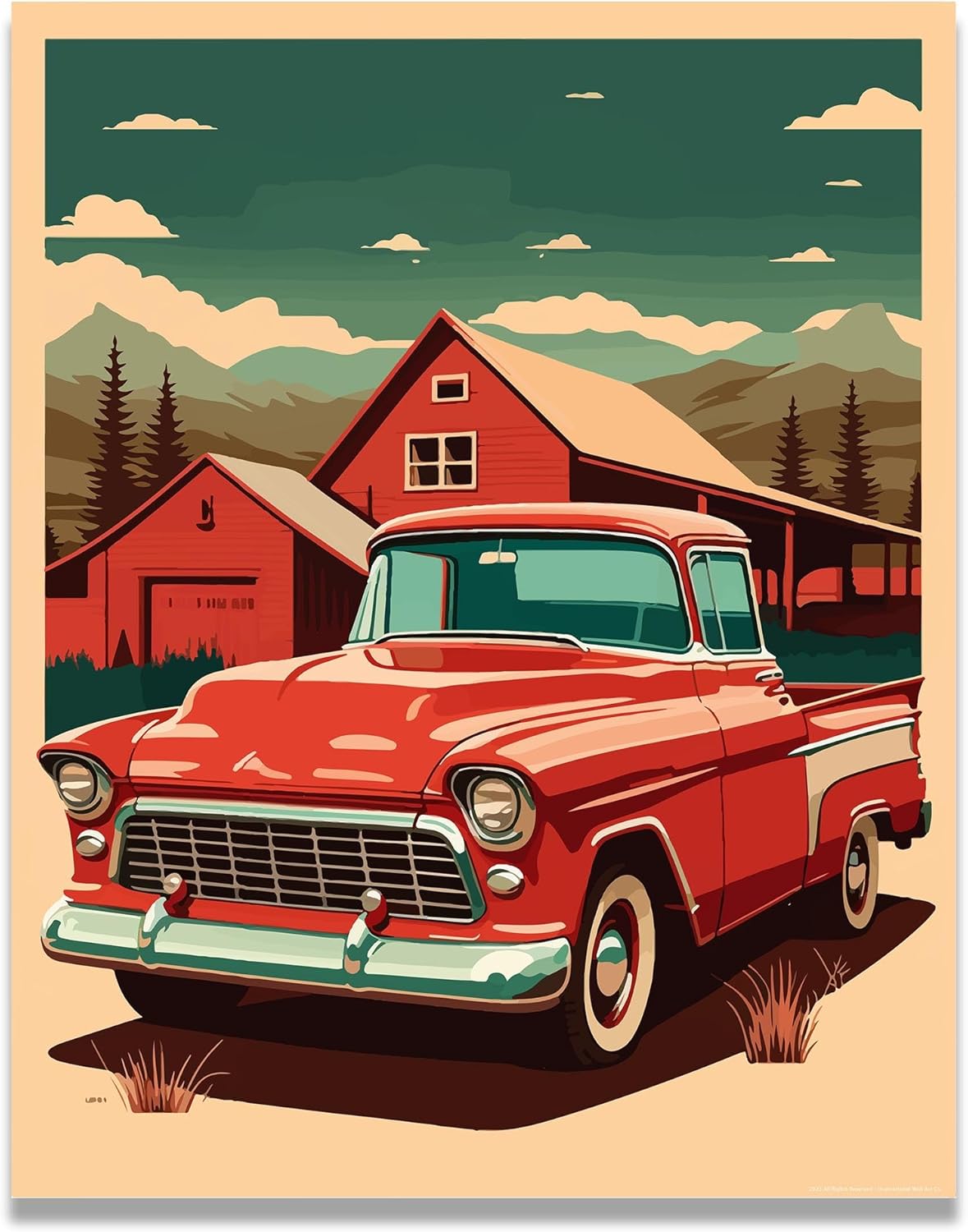 Inspirational Wall Art Co. Retro Farm Vintage Truck