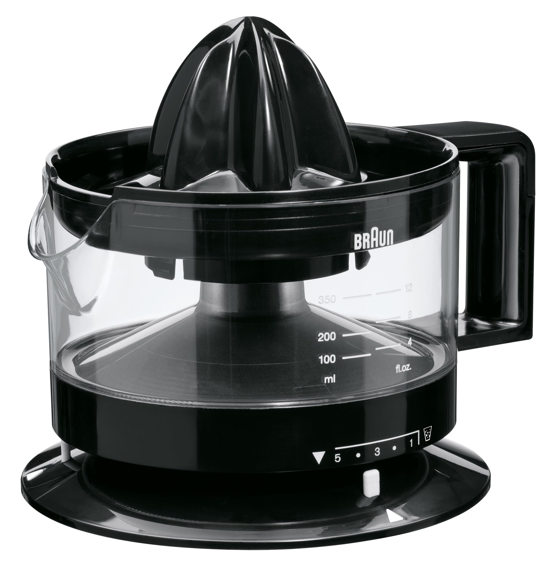 Braun Presse Agrume Electrique CJ3000BK, Jus d'Orange, Citron, Pamplemousse, Bol 350 ml, 20 W, Blanc