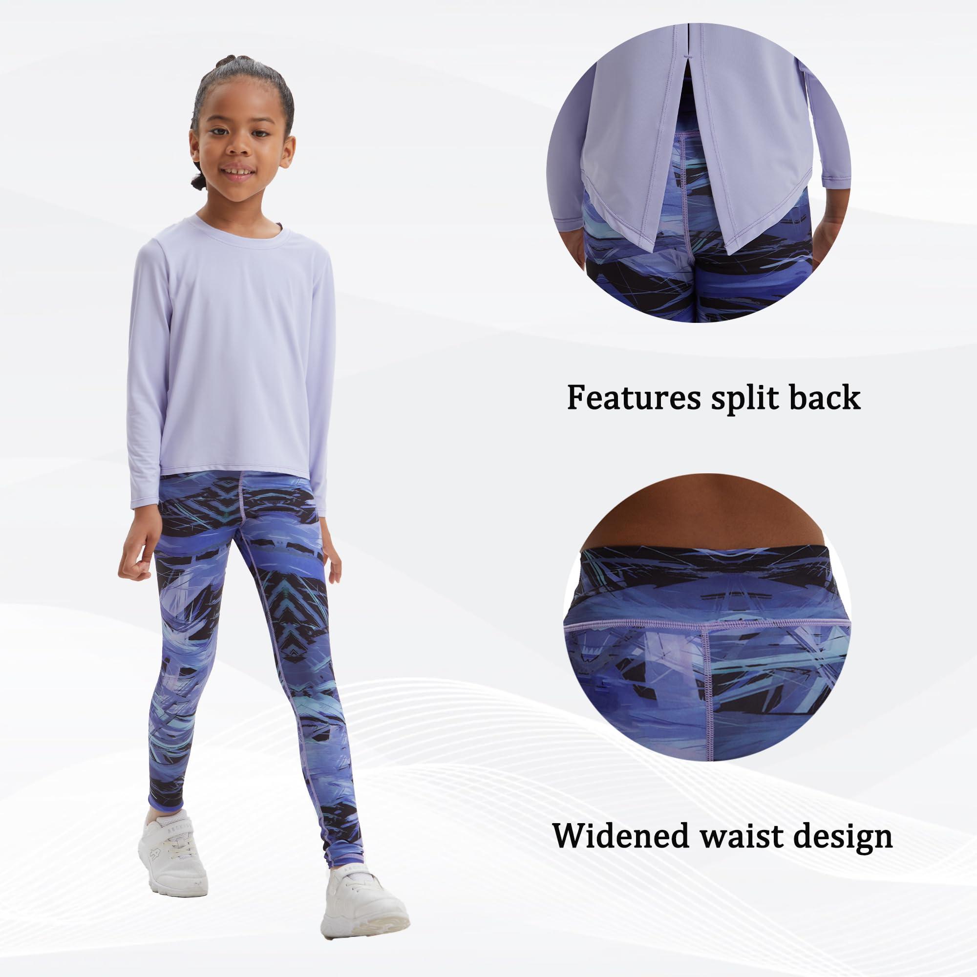 Mädchen Split zurück lange Ärmel Trainingsanzug 2PCS, Pullover Sweatshirt + Hose Jogging-Anzug für Kinder Jugendliche Frühling Herbst Outdoor Sport Yoga Set（Alter 5-14Jahre）