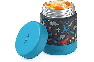 Leak-Proof Bentgo Kids Stainless Steel Double Insulated Food Container with Removable Silicone Bumper