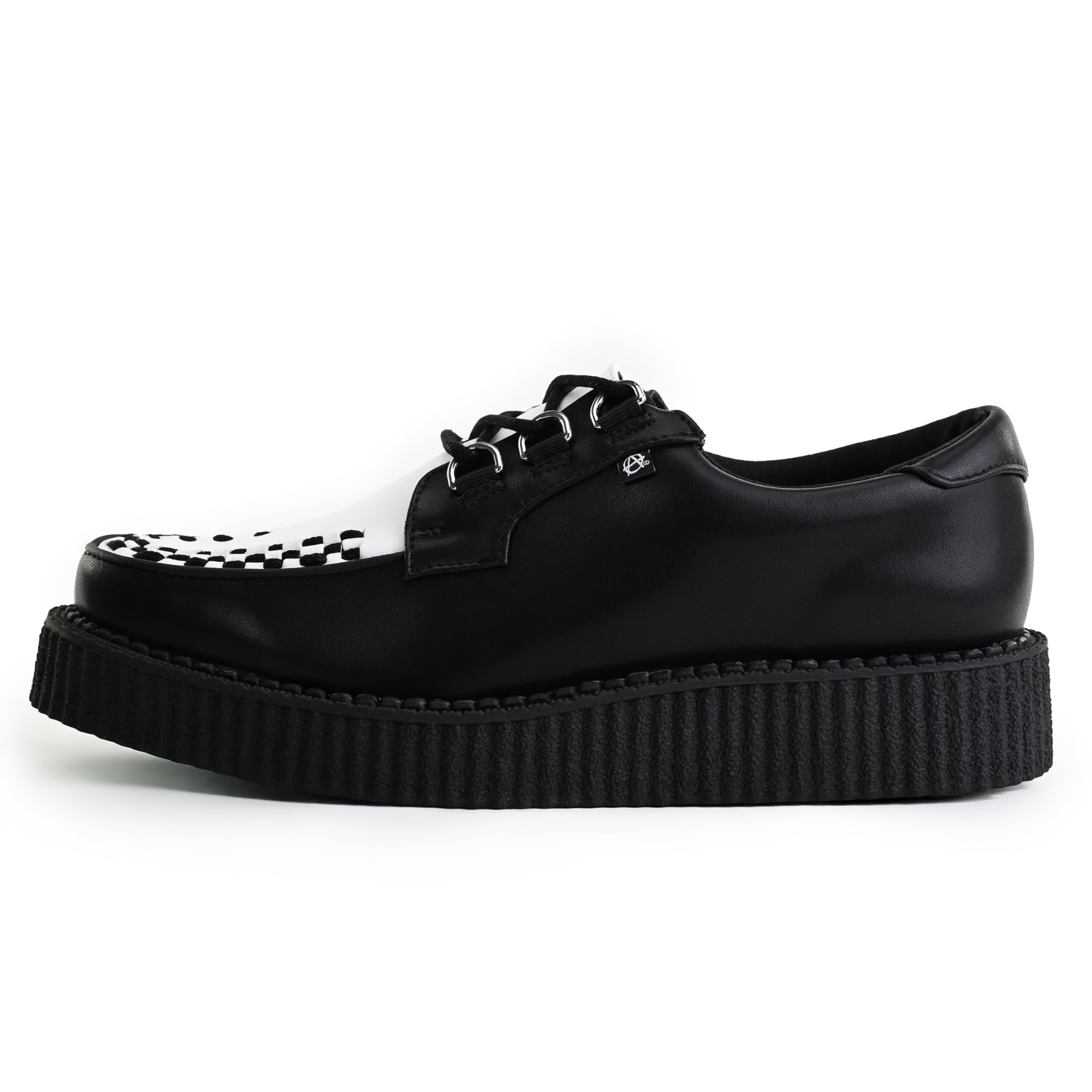 T.U.K Anarchic Creeper Scarpe in Pelle per Uomo e Donna - Scarpe Gothic e Punk Rock - Creeper da Bordello - Scarpe con Zeppa Stringate