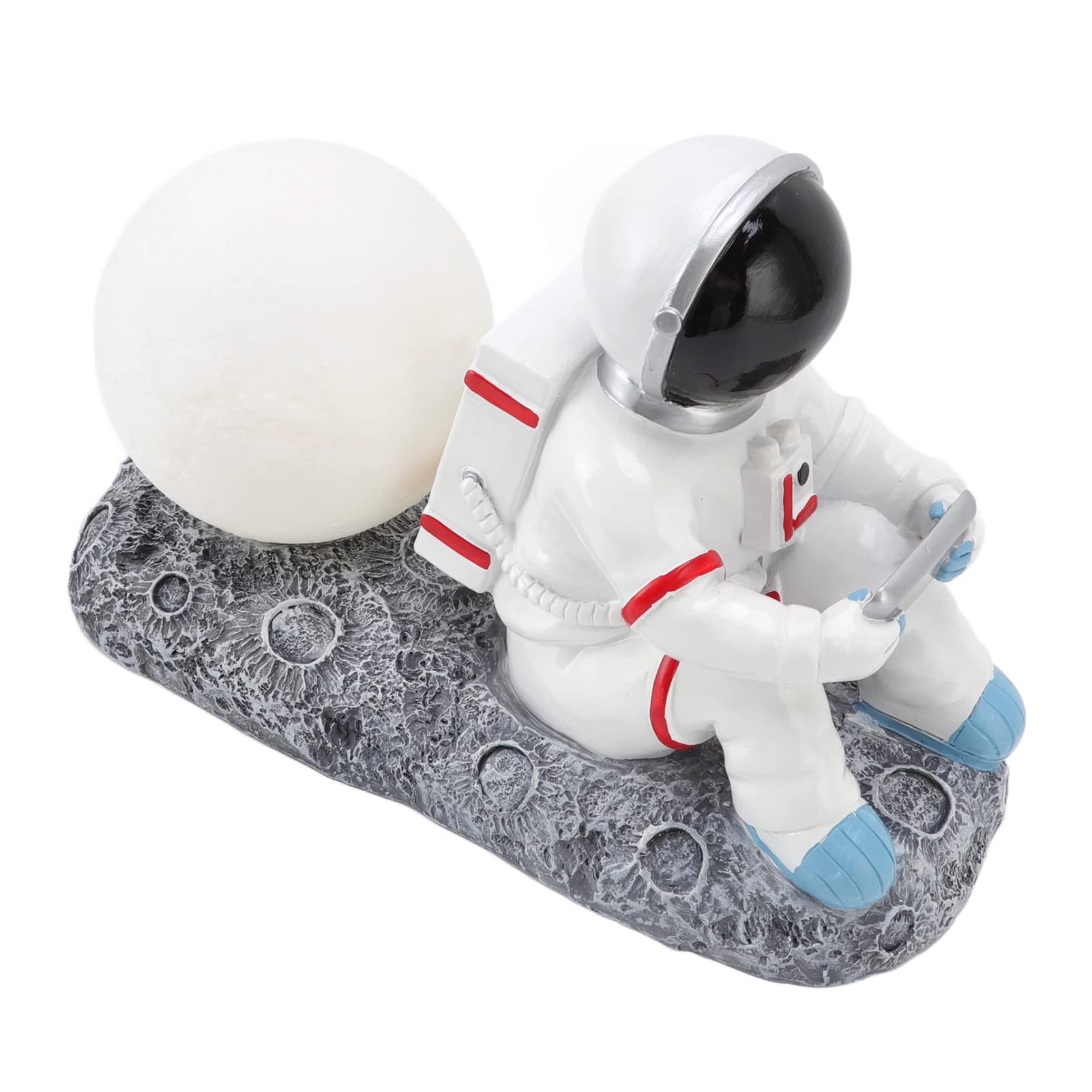 Fafeicy Luz Nocturna con Figura de Astronauta, Luz Nocturna de Luna 3D, Decoración de Escritorio LED, Luz Nocturna Artesanal con Forma de Espalda a la Luna, Lindo, Conectores y Adaptadores