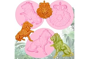 Safari Animal Lion Chocolate Mold Set for Jungle Decorations