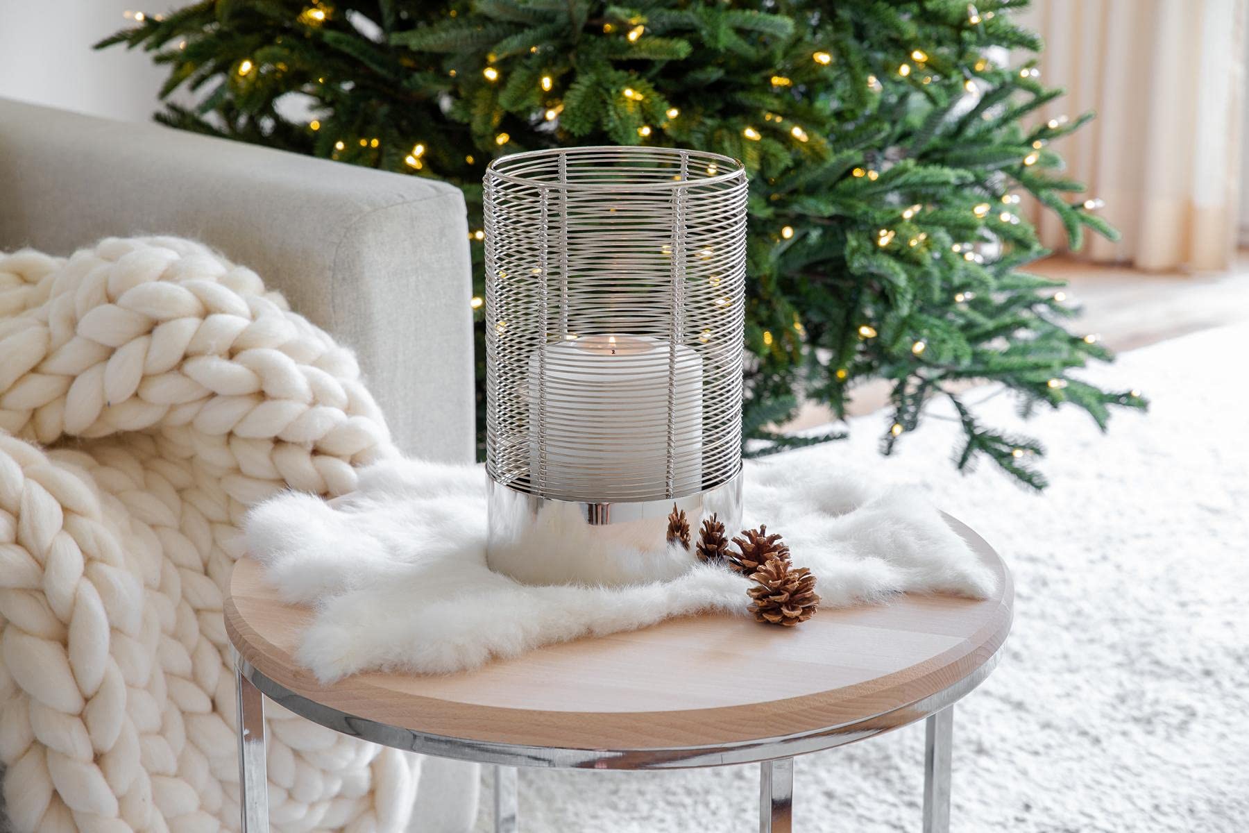 EDZARD Świecznik na świeczki typu tealight Cornelius Pine do podgrzewaczy Maxi, wysokość 15 cm, średnica 12 cm, odporna na wysokie temperatury do 90 stopni