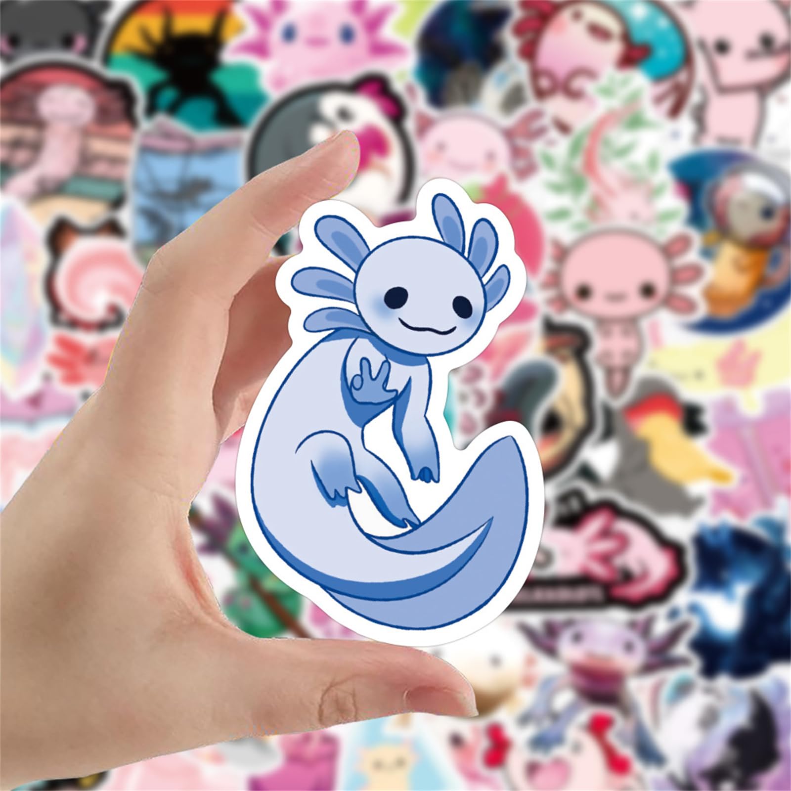 100 Stück Axolotl Sticker Set – Niedliche Aufkleber Für Laptop, Koffer, Helm, Wasserdicht