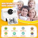 HiMont - Instant Print Camera for Kids with 1080P HD, 3 Rolls Printing Paper and 32GB Card, Digital Selfie Camera, Gift