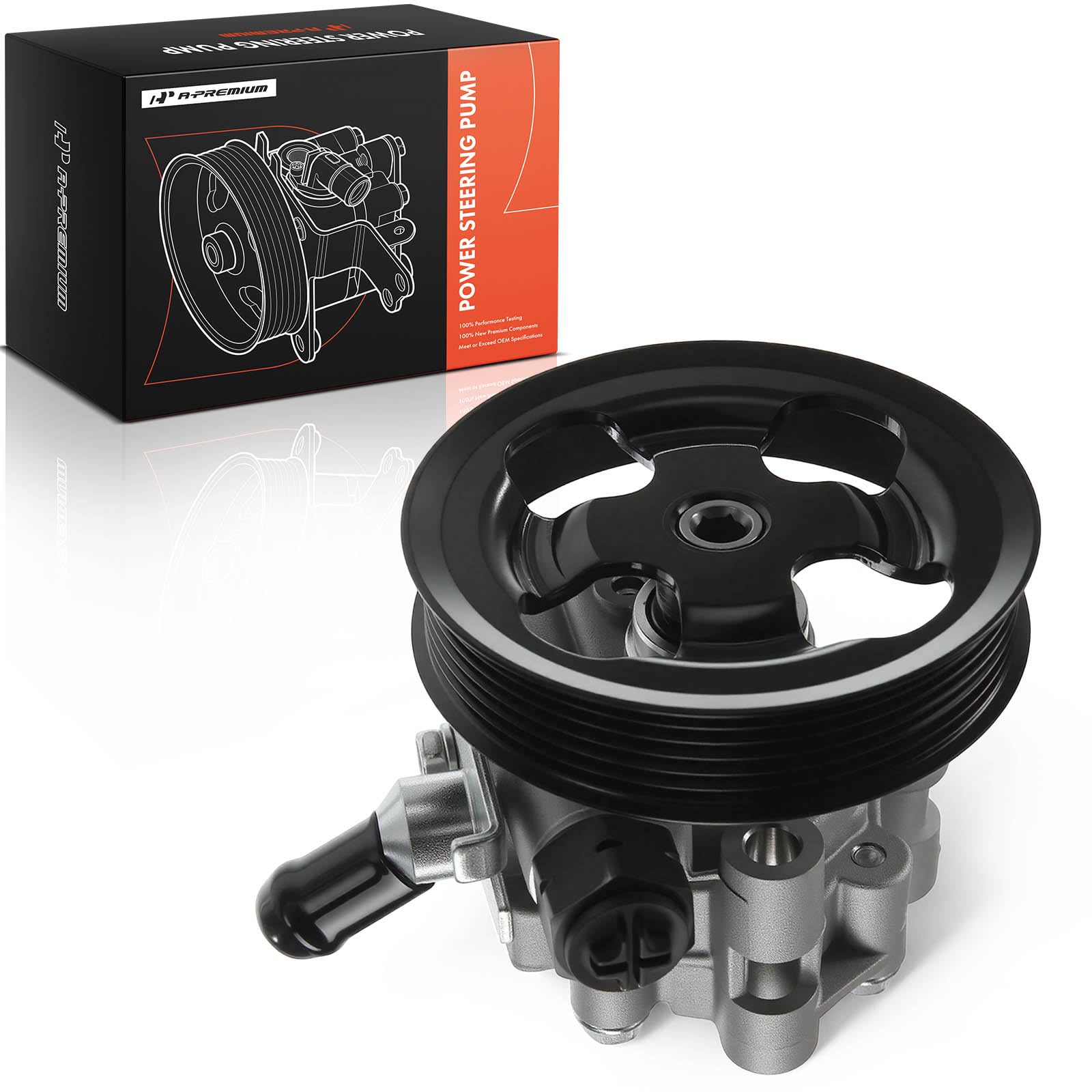 Power Steering Pump, with Pulley, Compatible with Lexus LS430 2001 2002 2003 2004 2005 2006, 4.3L Gas, Replace # 4431050070, 44310-50070