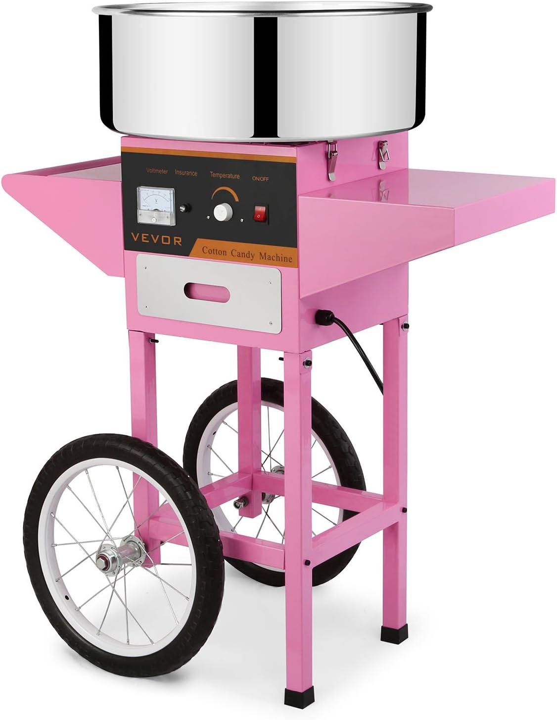 Cotton Candy Machine Commercial Cotton Candy Machine Electric Candy Floss Maker (Cotton Candy Machine with Cart)