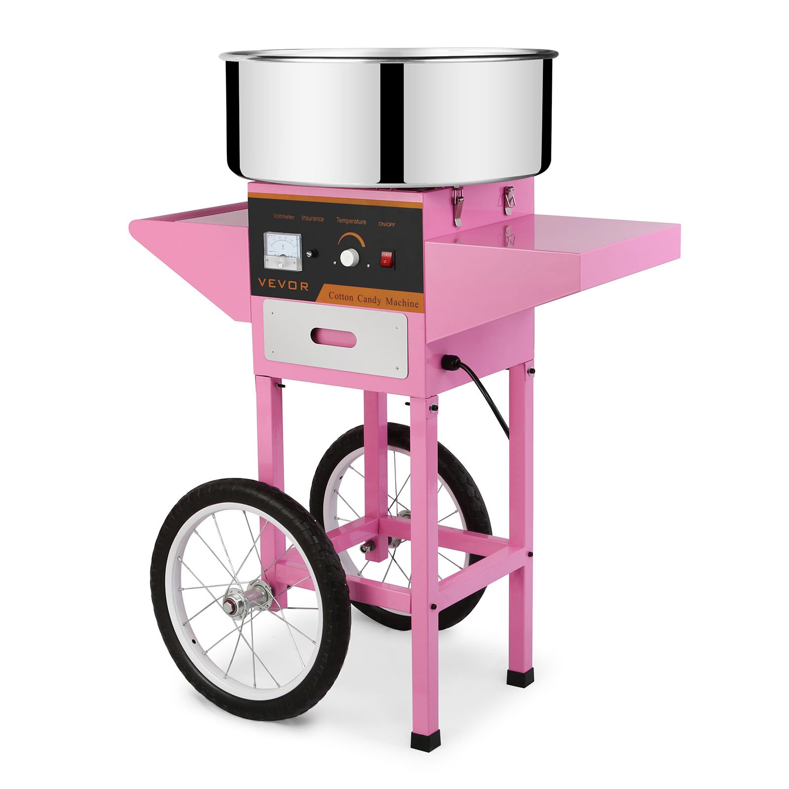 Cotton Candy Machine Commercial Cotton Candy Machine Electric Candy Floss Maker (Cotton Candy Machine with Cart)
