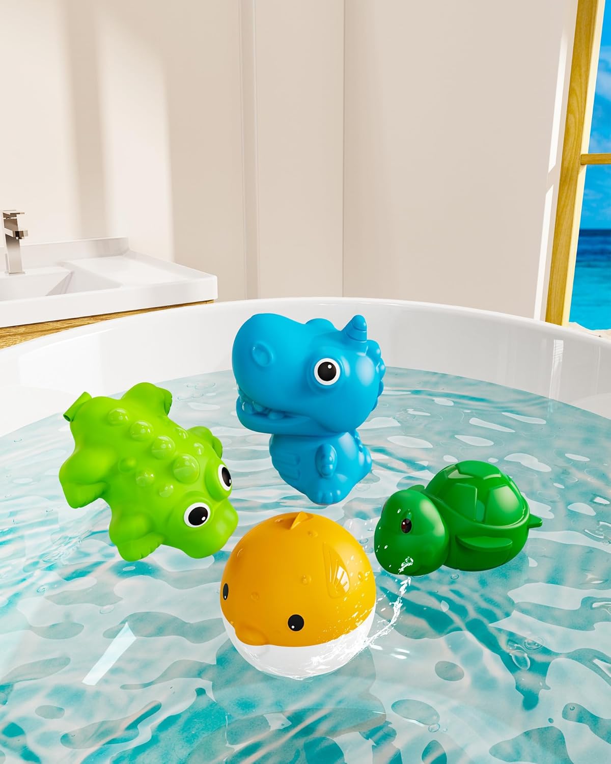KOKODI Bath Toy, 4 Pack Sensory Bath Toys for Toddlers 13, Reusable Water Balls