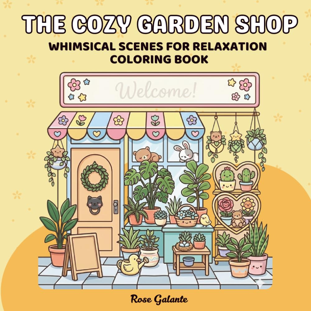 The Cozy Garden Shop Coloring Book: Whimsical Scenes for Relaxation