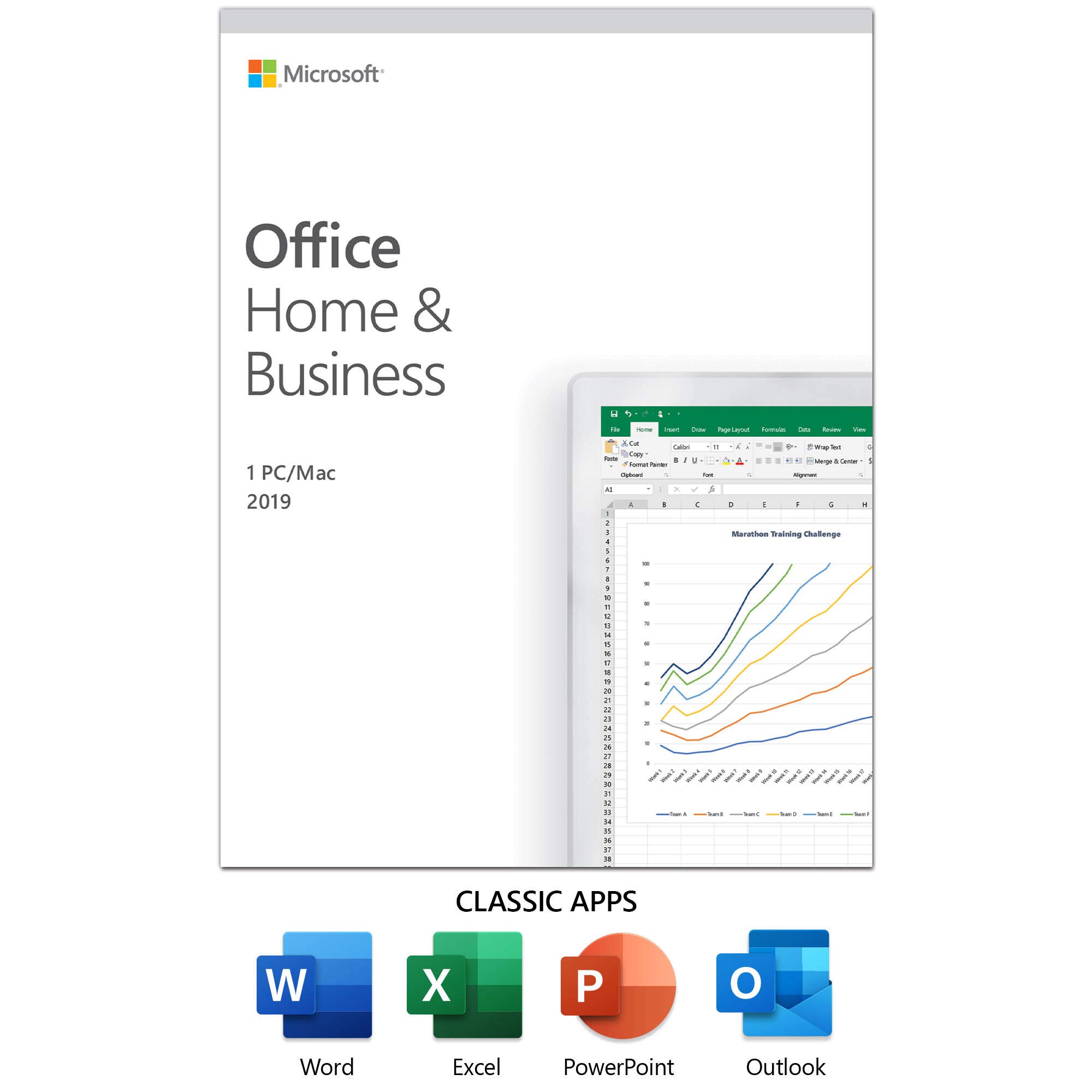 Microsoft office 2019 Home and Business for 1 PC or 1 MAC ( Activation Key Card)