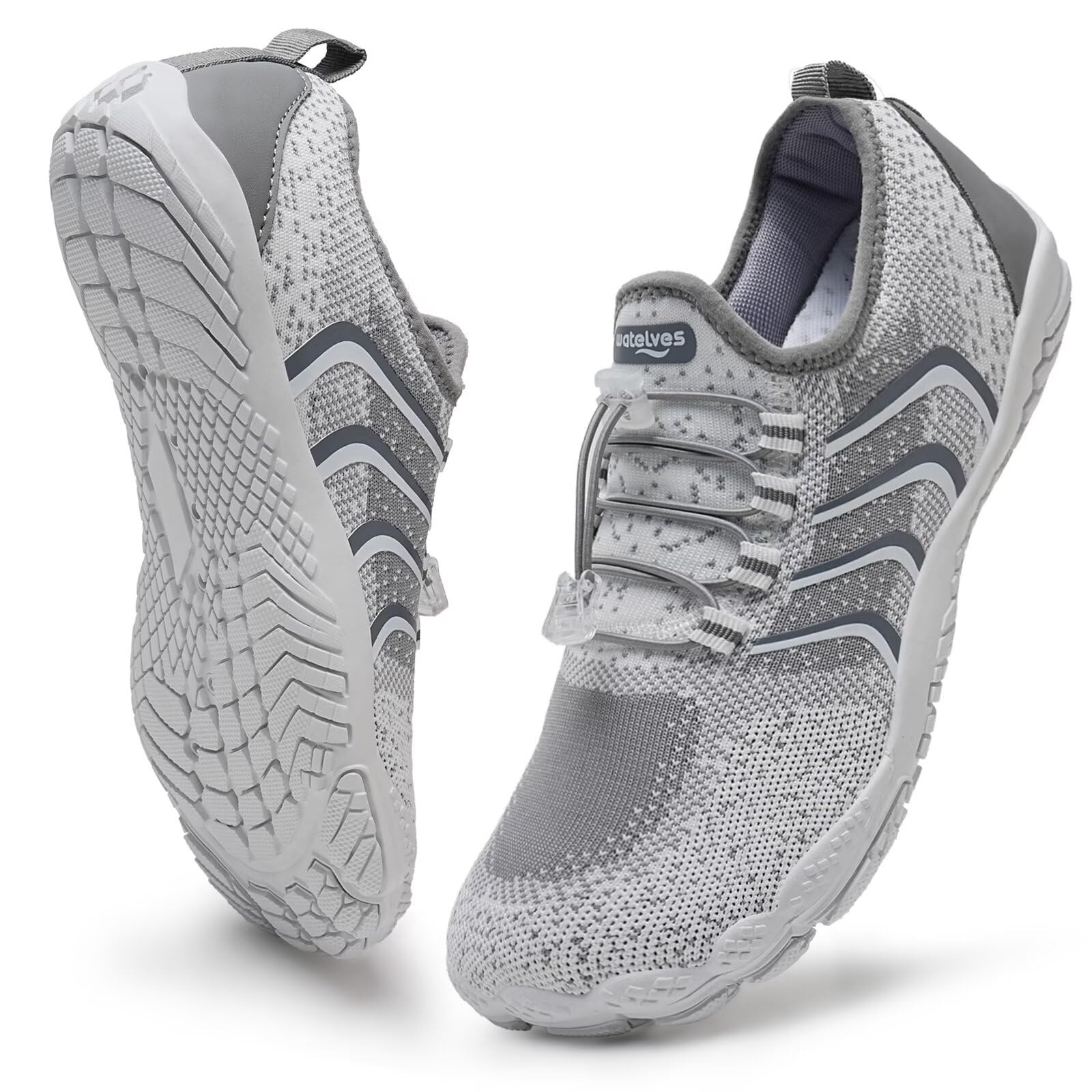 WateLves Barefoot Water Shoes for Women Men Quick Dry Aqua Swim Shoes for Outdoor Fishing Beach Pool Boat Surfing Walking (White,38)