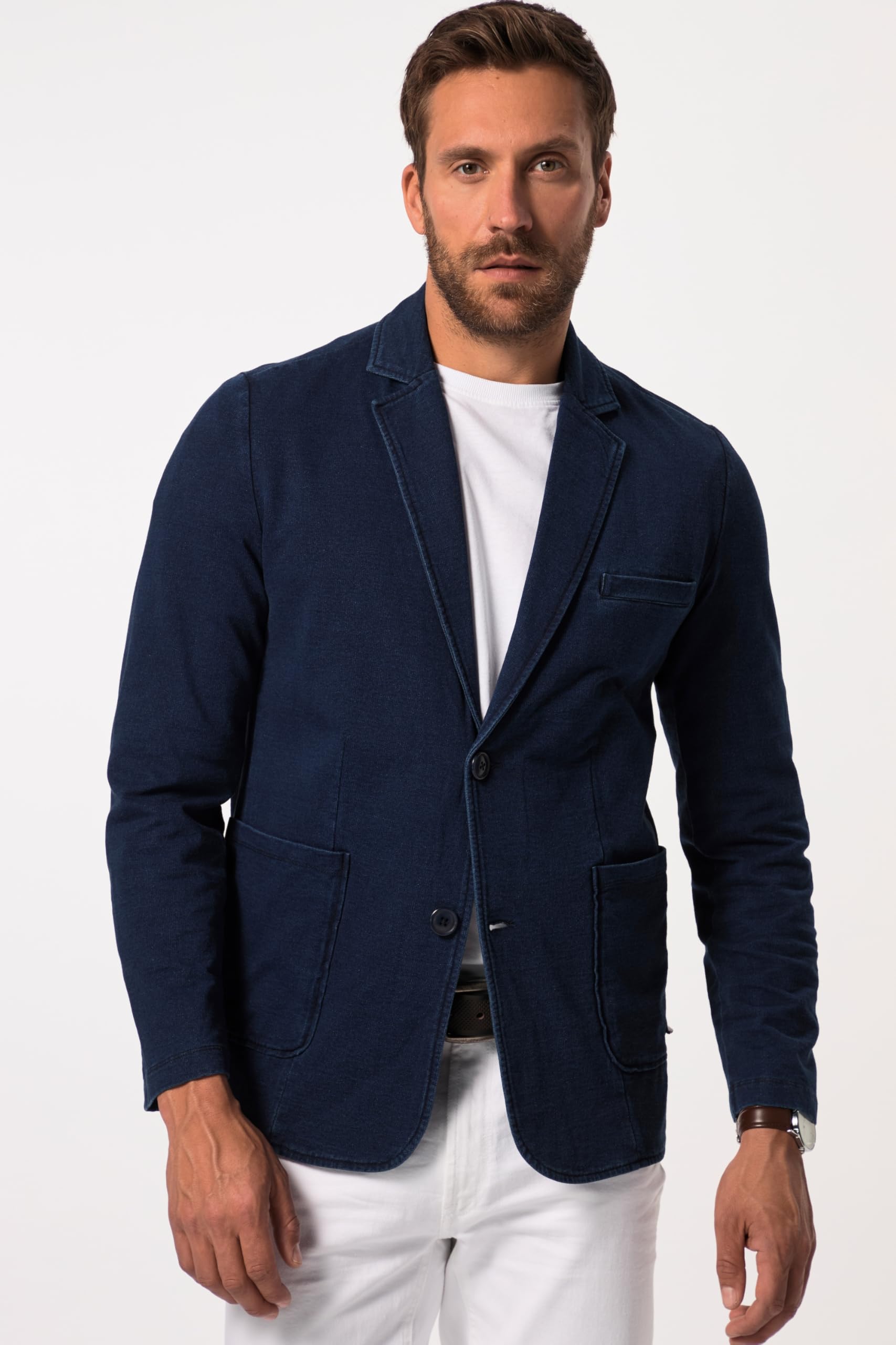 JP 1880 Hommes Grandes Tailles L-8XL Veston en Molleton, Look Vintage et col à Revers 826175