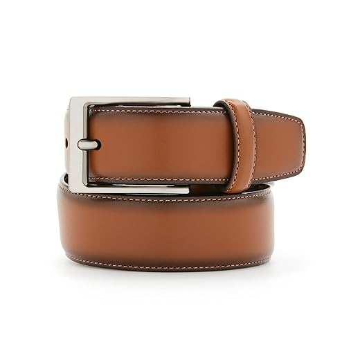 Perry Ellis Portfolio Men's Amigo Dress Belt, Luggage Brown, 34