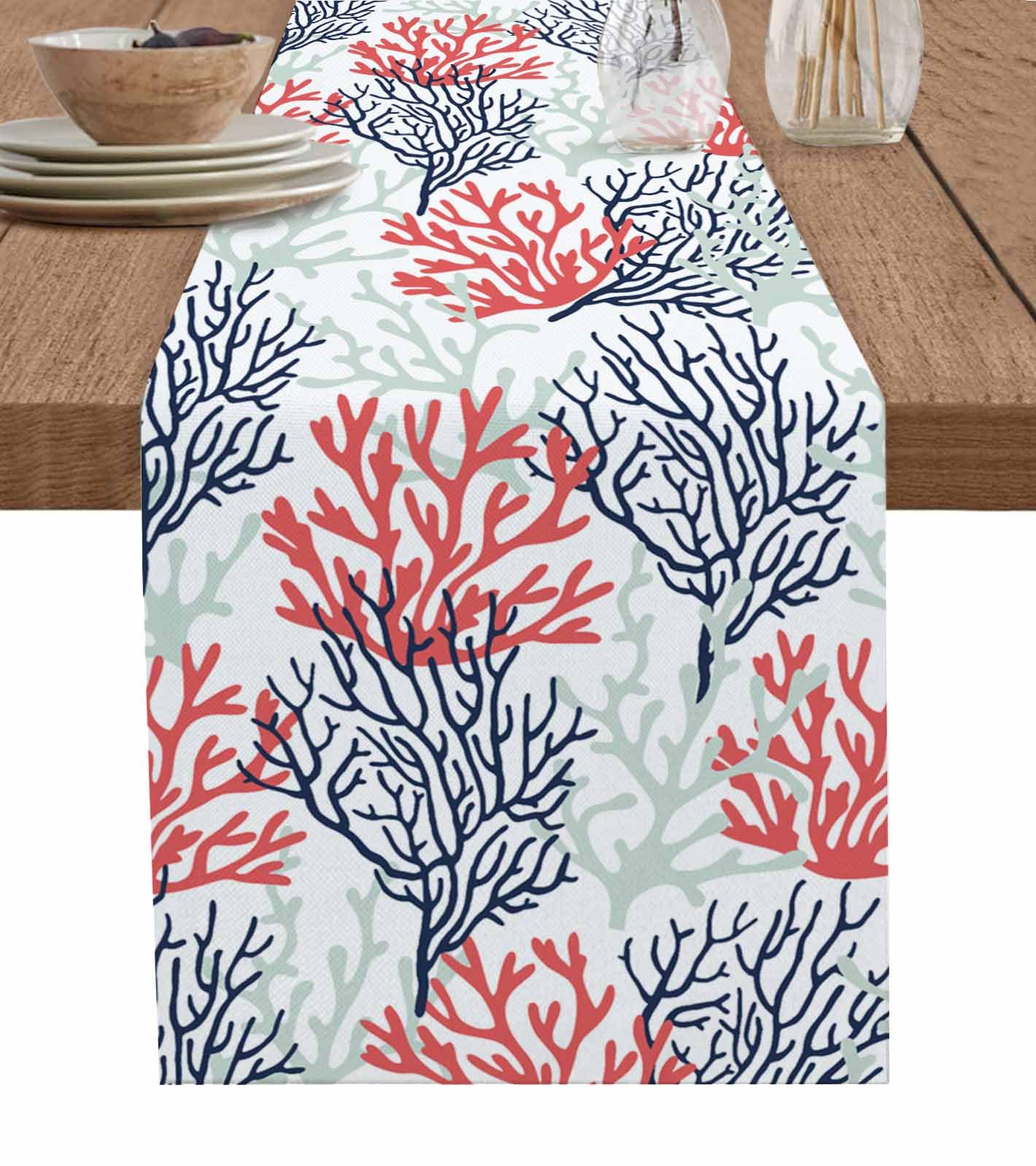 Chemin de table mer et plage en coton lin pour sublimer vos dîners d'été