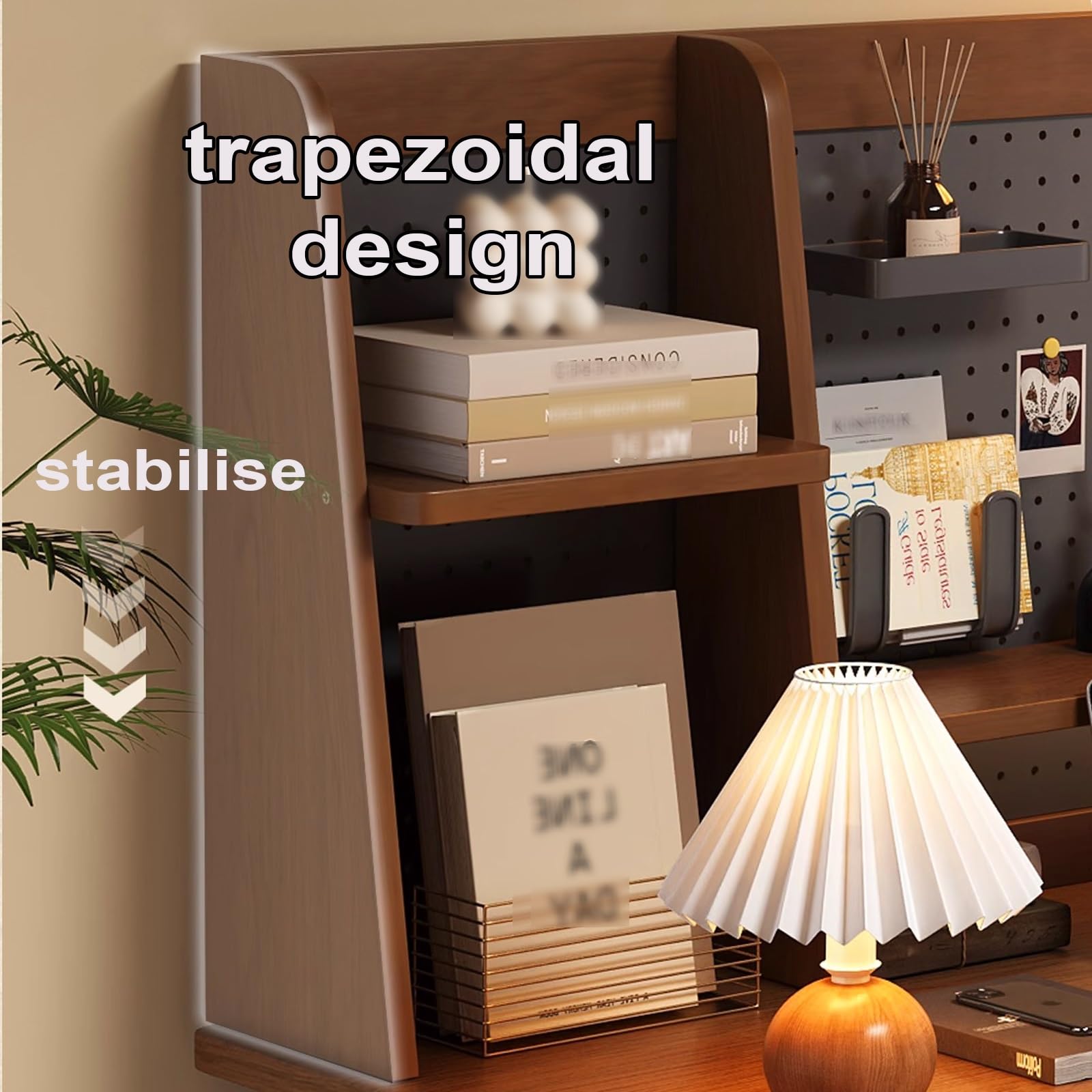 Schwarzes Schreibtischregal aus Holz – verdickte Paneele für Home Office & Wohnheim, stabiler Boohelf, Slish Schreibtisch-Nizer, funktionales Bürozubehör