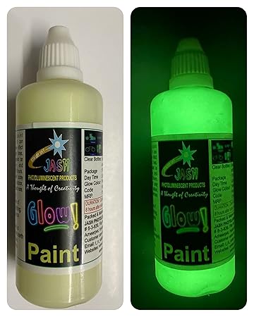 JASH Glow in The Dark Paint 100gm (160ml) Yellow Green , Glow time: 8-12hours