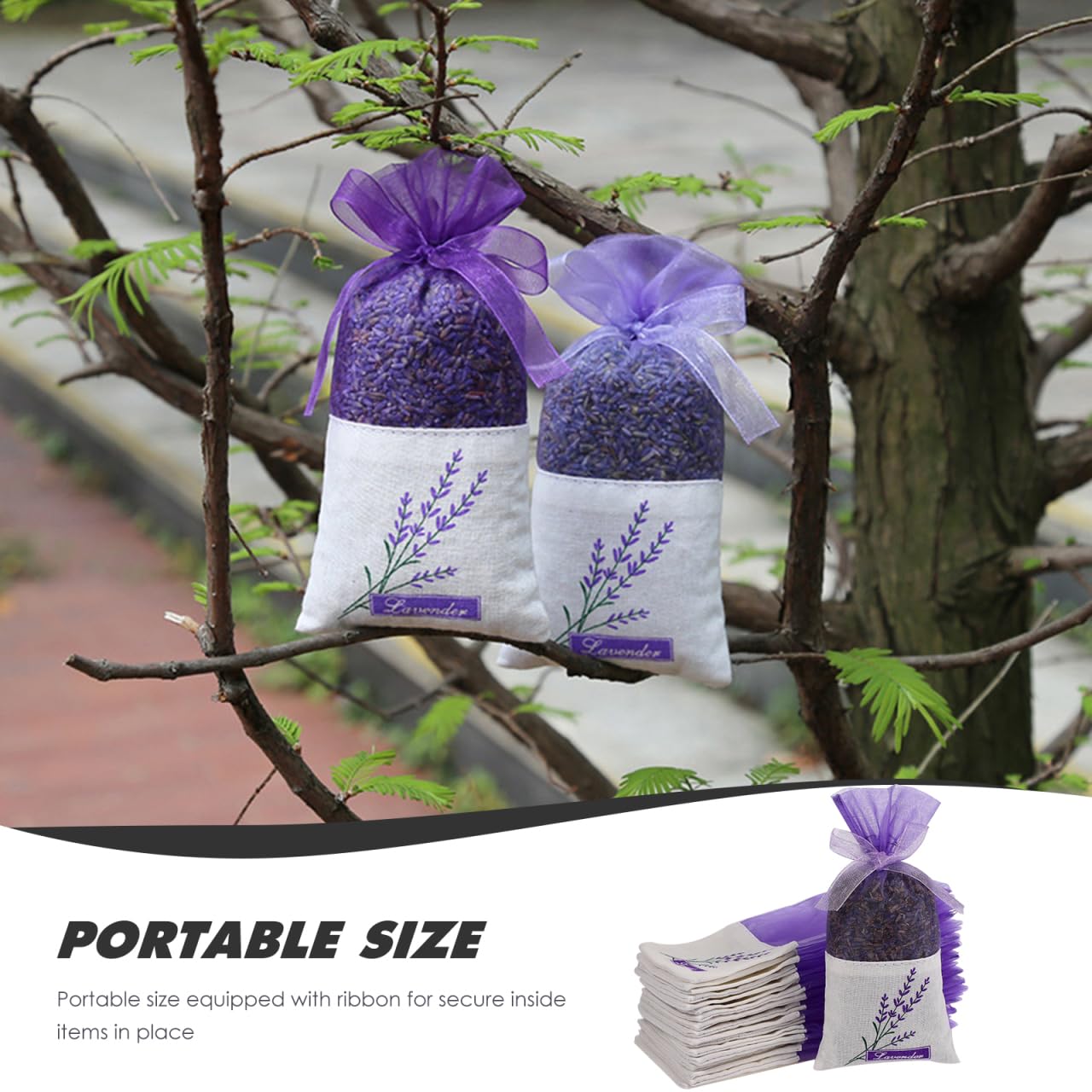 Sachet Bag?30 Pcs Empty Sachets Bag Lavender Flower Printing Fragrance (Light Purple)