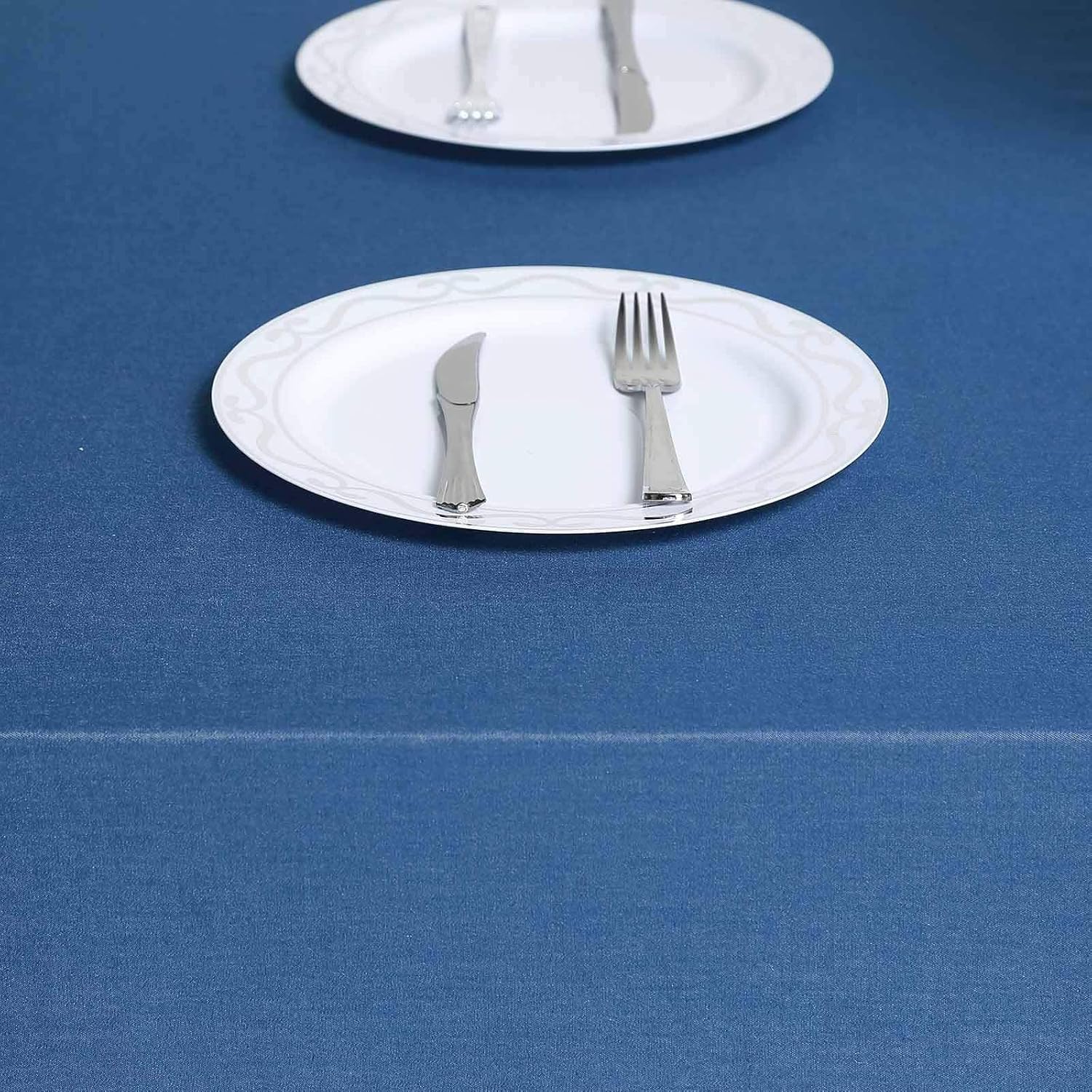 Efavormart Rectangle Tablecloth, 90"x132" Stain & Wrinkle Resistant Washable Table Cloth, Oblong Decorative Polyester Fabric Table Cover for Dining, Party, Wedding & Baby Shower- Denim
