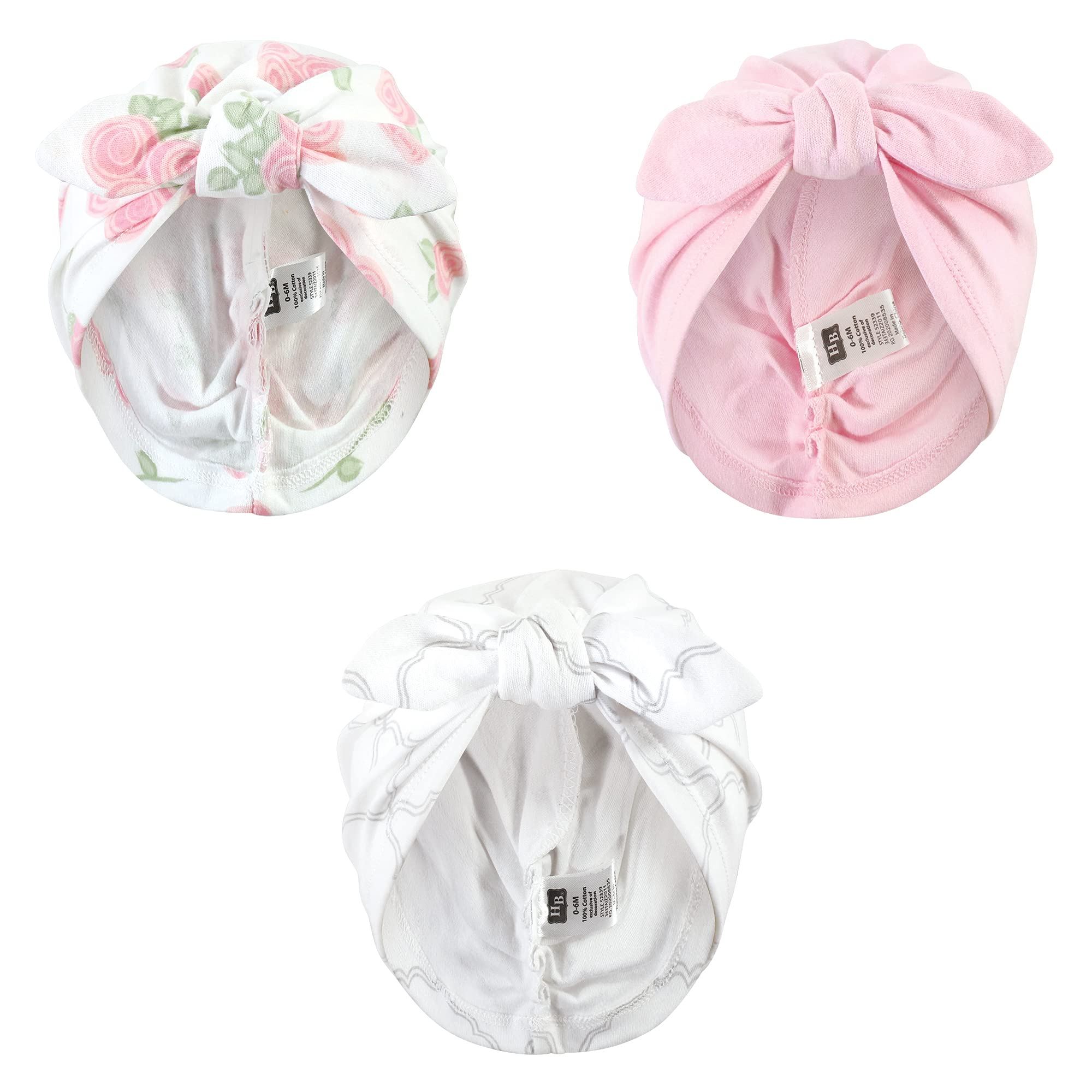 Hudson Baby unisex baby Turban Cotton Headwraps Headband, Rose, One Size US