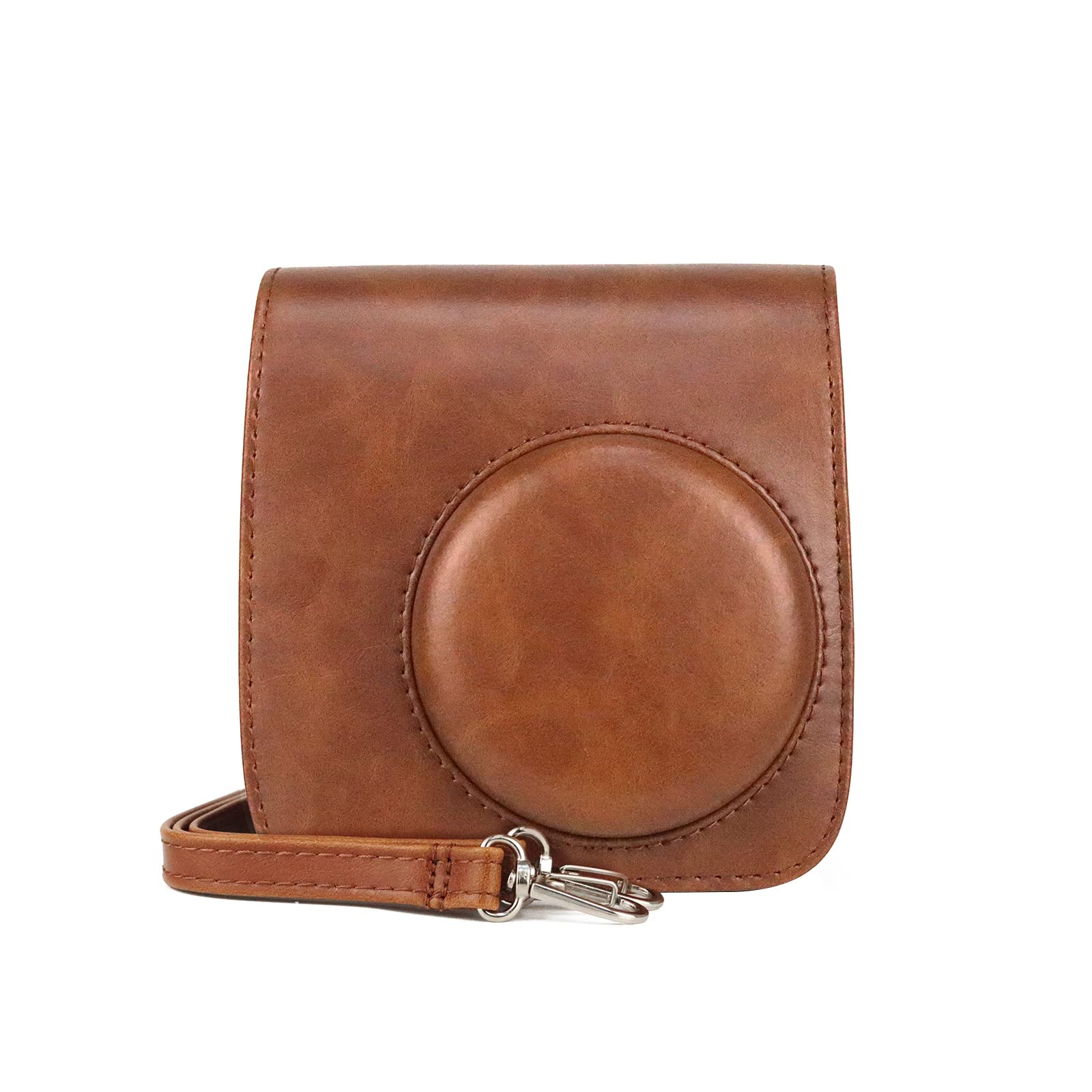 MUZIRI KINOKOO Protective Case Compatible with Fuji Instax Mini 7+ / Mini 7 Plus Instant Camera - PU Leather Case with Adjustable Shoulder Strap -