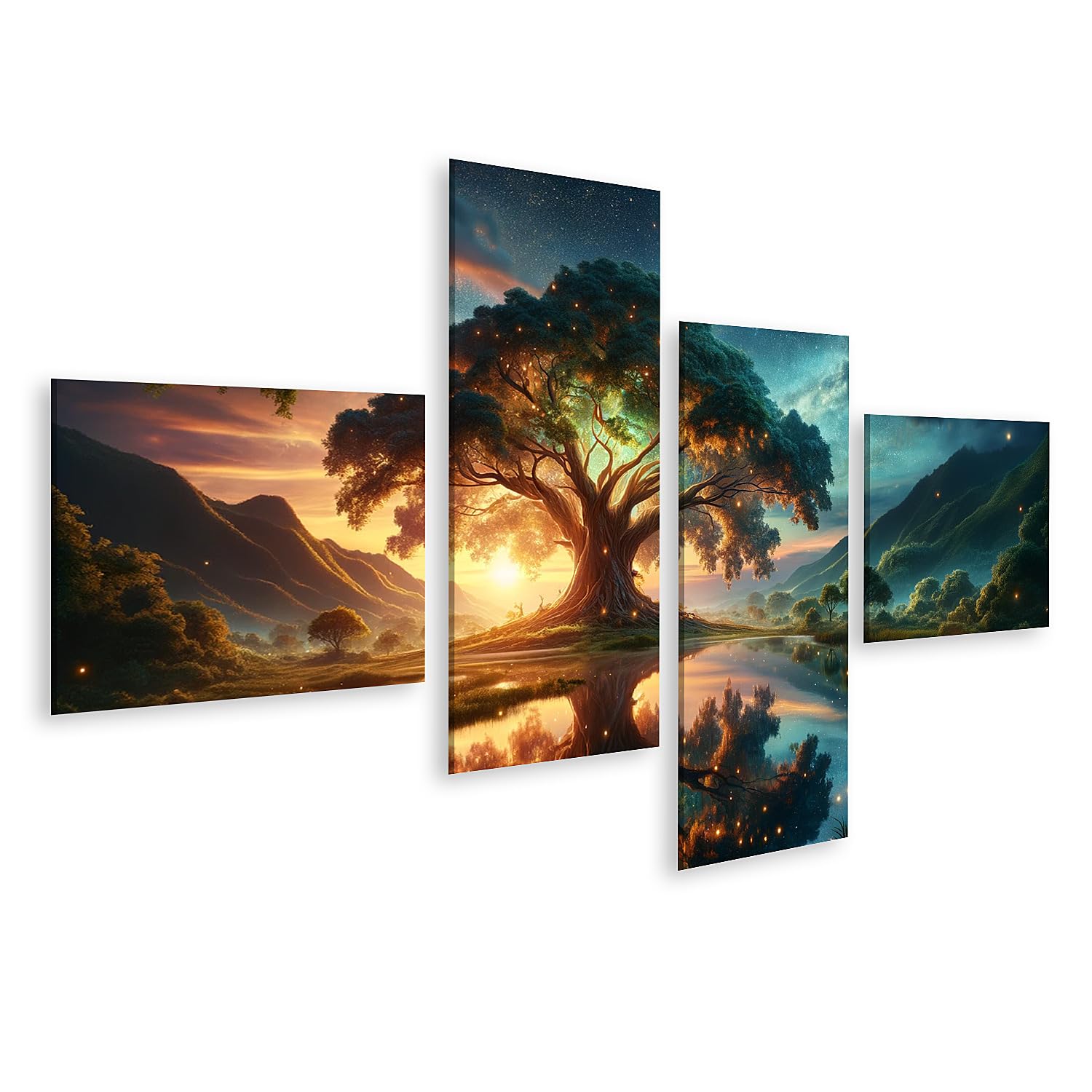 islandburner Prime Quadro su tela Albero Maestoso paesaggio mistico grande formato centro immagini murali poster