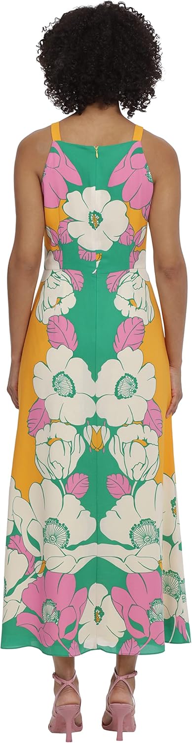 Maggy London Maggy London レディース ドレス 大胆でカラフル 楽しいプリント ジョーゼット マキシドレスB