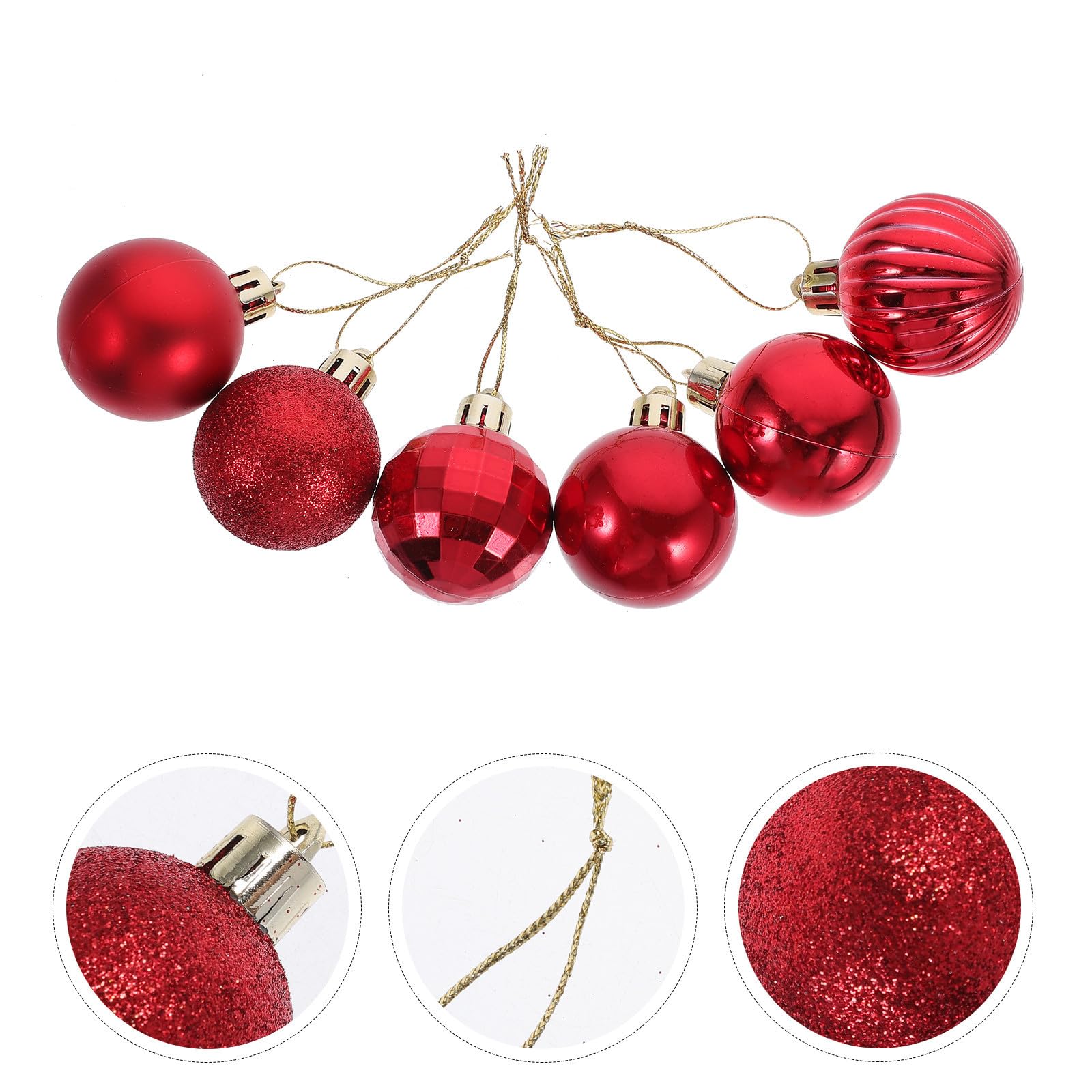 FRCOLOR 144 Piezas Bolas Colgantes para Árbol de Navidad, Rojas de PVC