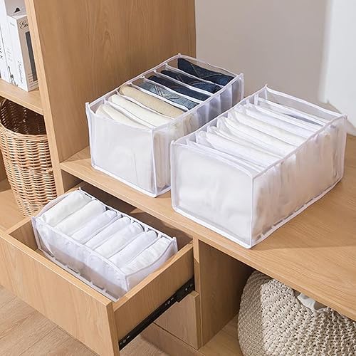 Miniatura 3 de TOKLYUIE Nueva caja de almacenamiento con compartimento para jeans, artefacto de almacenamiento para el hogar, ropa interior, calcetines,