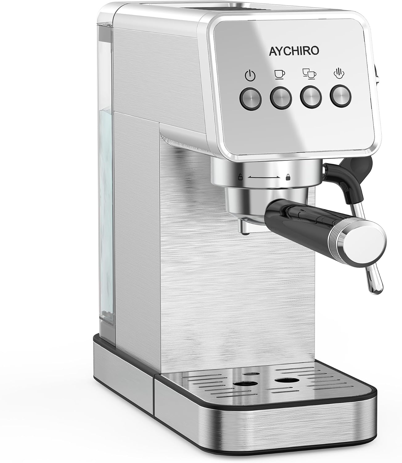 Espresso Machine 20 Bar, Professional Espresso Maker with Milk Frother Steam Wand, Stainless Steel for Home & Office