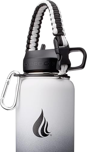 HYDRO CELL Mango de paracaídas de boca ancha, correa con anillo de seguridad y mosquetón. Compatible con botellas de agua de acero inoxidable de 14,