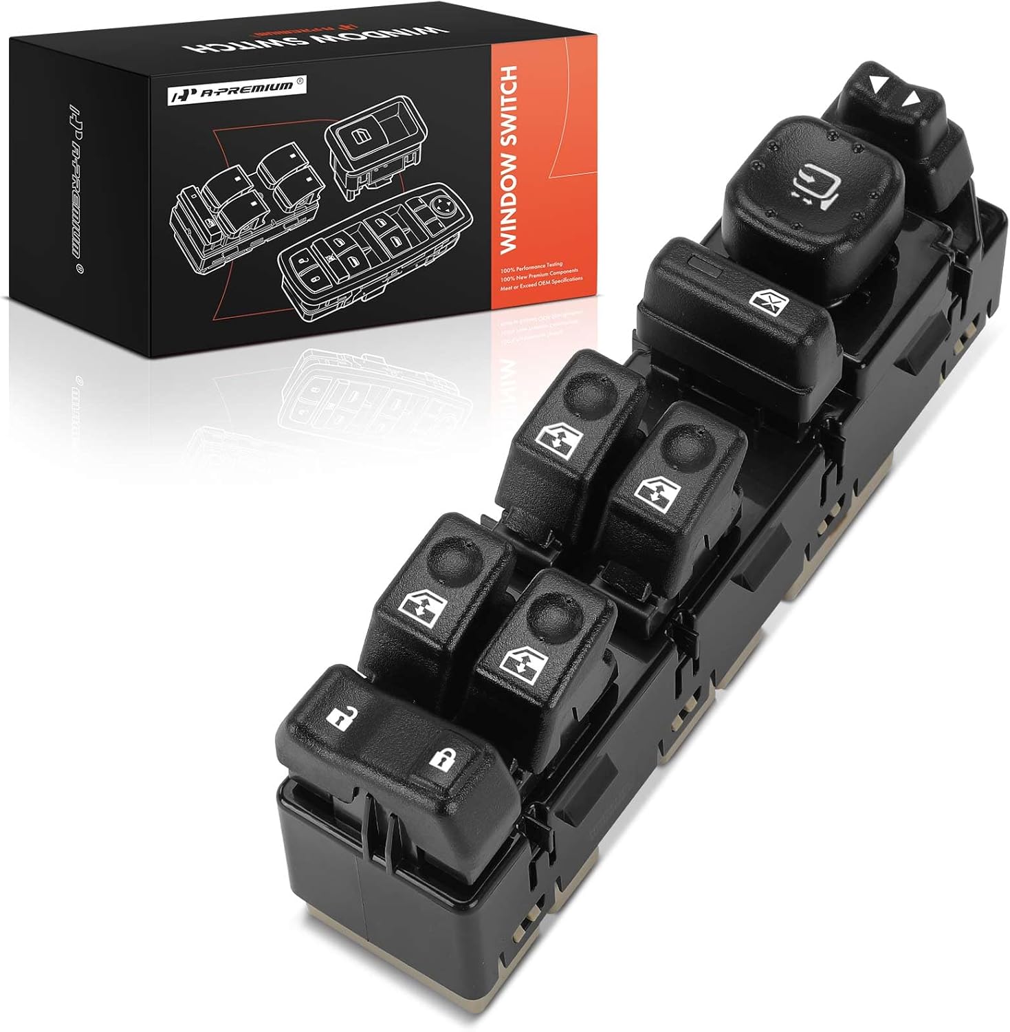 A-Premium Master Power Window Switch Compatible with Hummer H2 2003 2004 2005 2006 2007, Front Left Driver Side