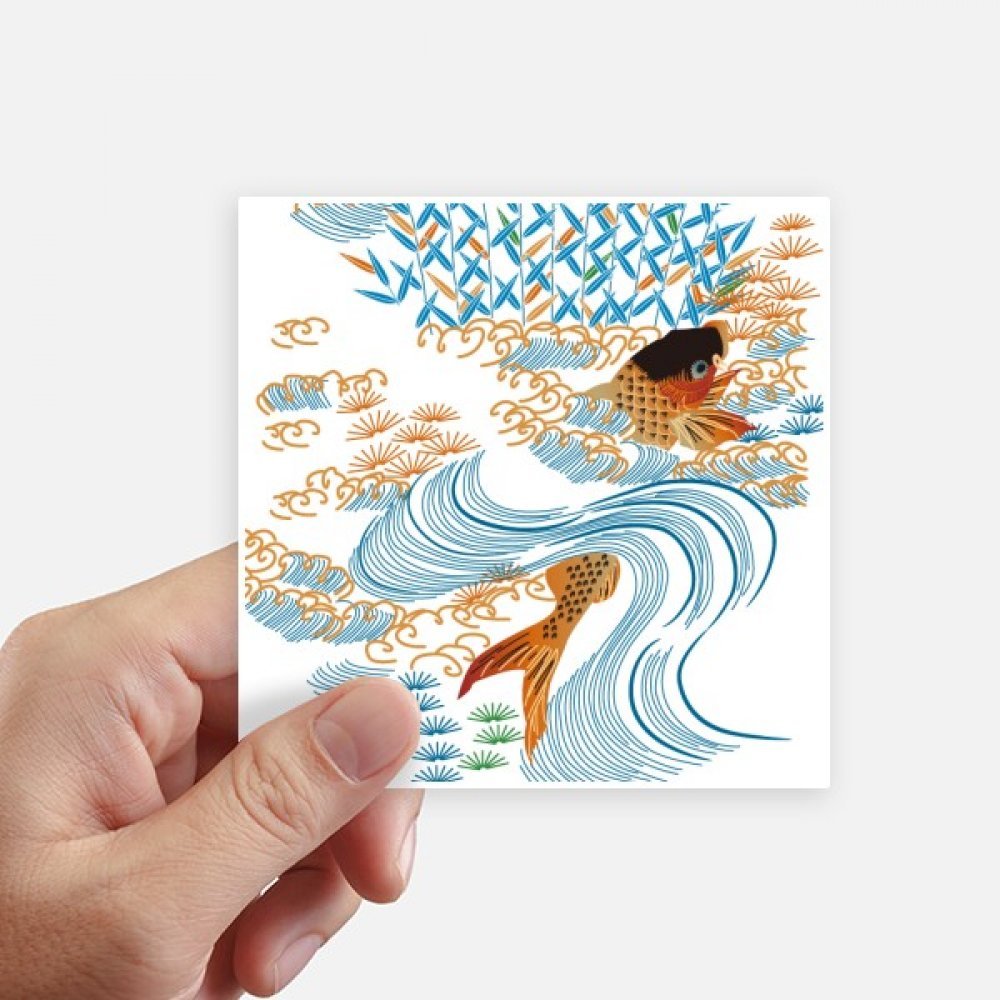 Autocollant poisson et culture japonaise sticker pour masquer rayures valise