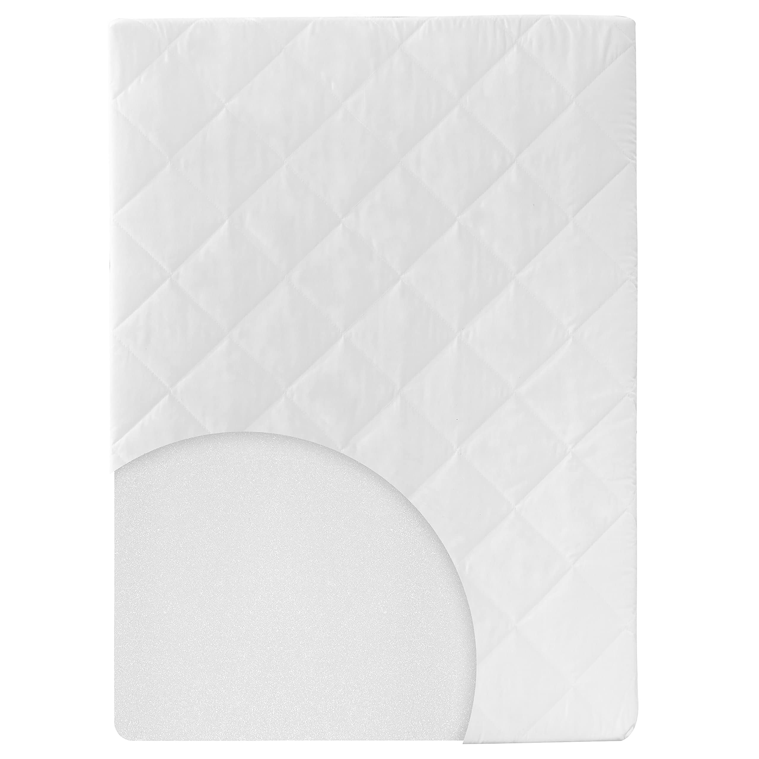 roba Matelas pour Parc Bébé Rectangulaire 75 x 100 cm - Noyau en Mousse PU Respirante - Housse Matelassée et Amovible avec Fermeture Éclair - Blanc