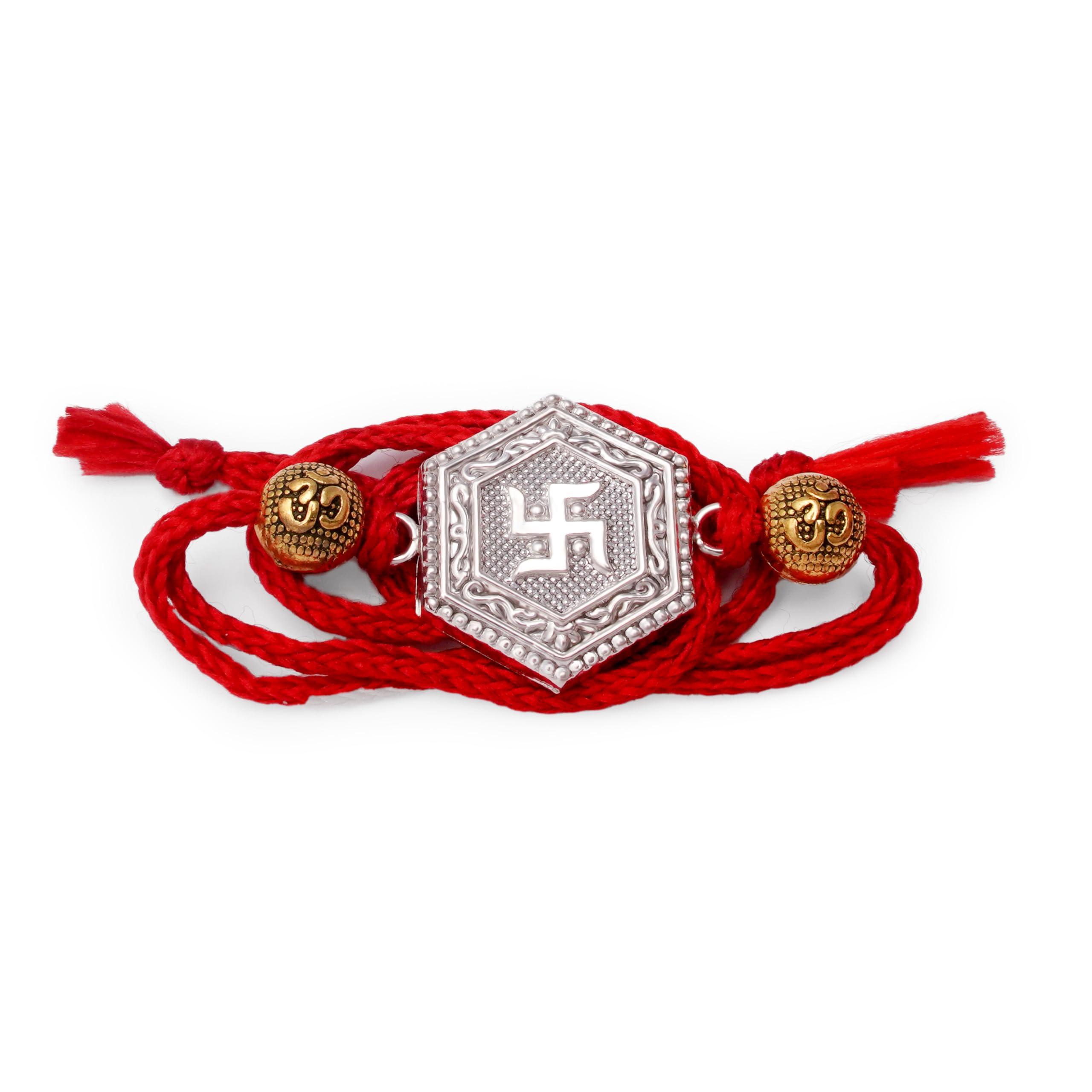 Milan Jewellers 99.5% Pure Real Silver Certified Designer Rakhi Latest (SWASTIK) (B0CFL4VTW4) Amazon Price History, Amazon Price Tracker