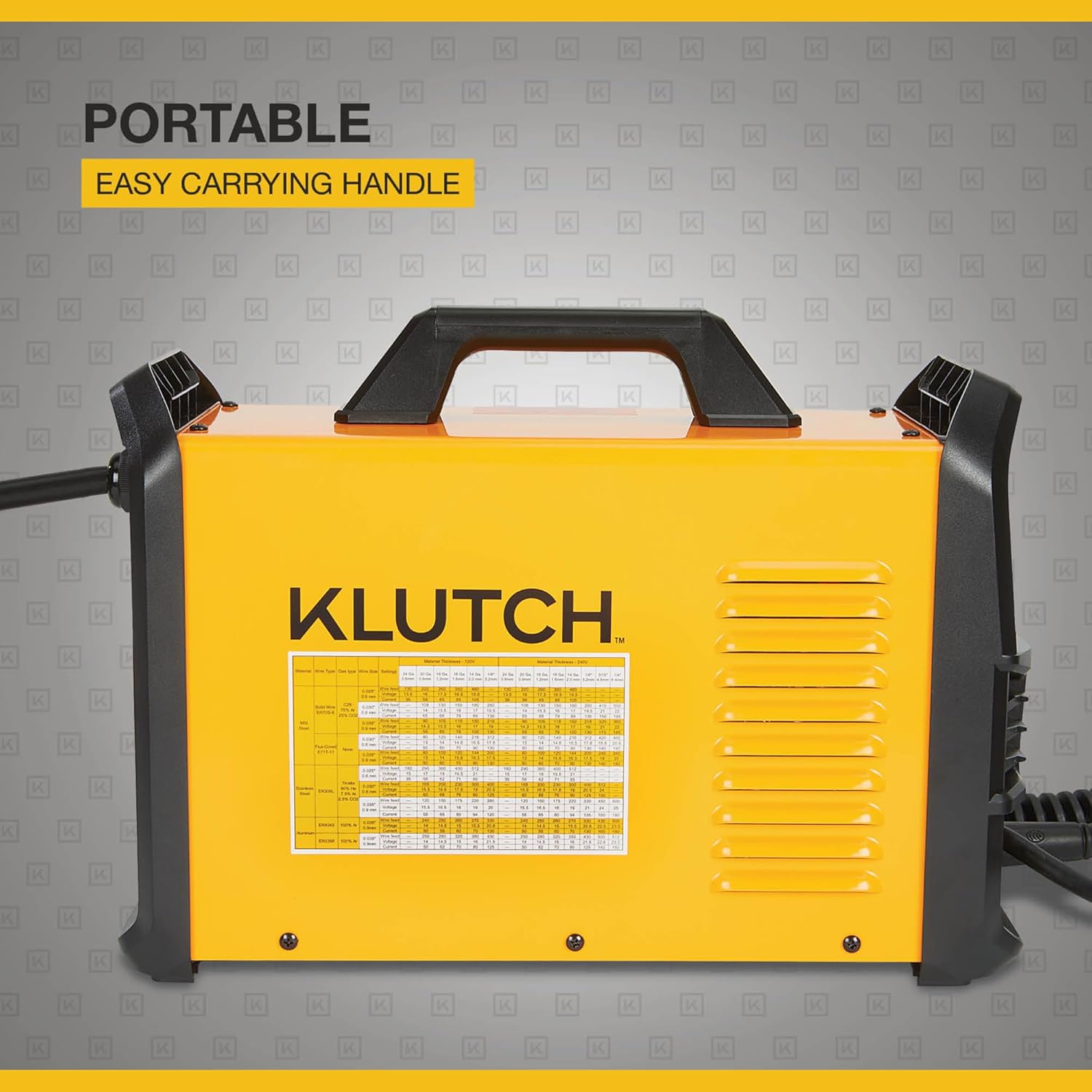 Klutch Dual-Voltage 180 Amp MIG/Flux-Core Multi-Process Welder with Inverter Technology, LCD Display and Spool Gun, 120/240 Volts, 180 Amp Max.