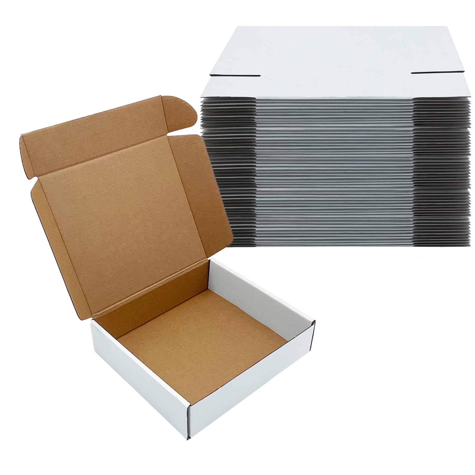 Białe pudełka wysyłkowe 20 x 18 x 5 cm 25 sztuk, pudełka z tektury falistej opakowanie pocztowe do wysyłek małych firm, pudełka na prezenty do pakowania prezentów do przenoszenia ciężkich pudełek