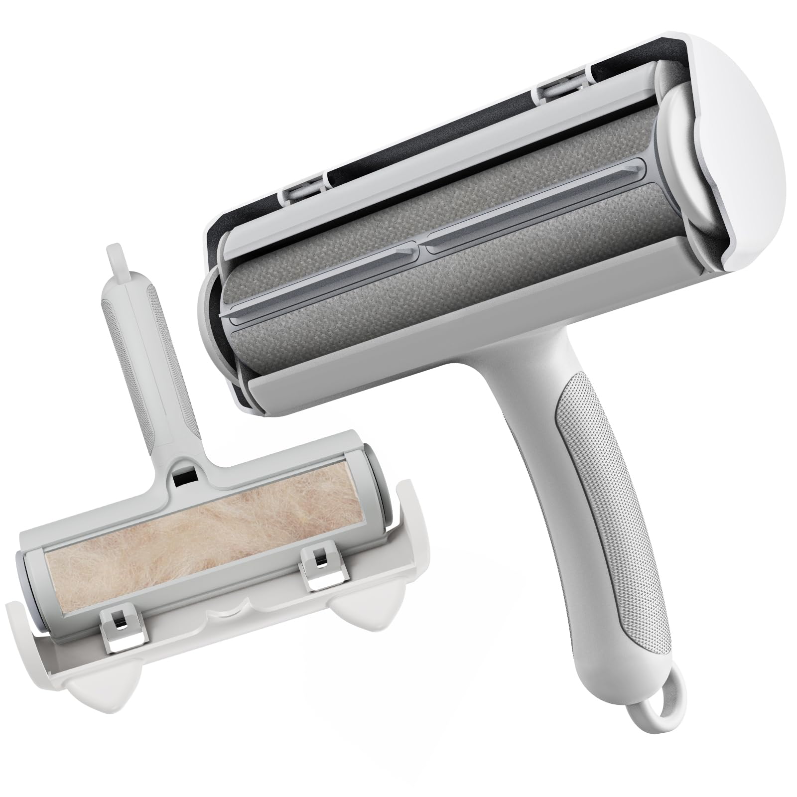 Zivacate Quitapelos para Mascotas [Mango ergonómico y autolimpieza] Reutilizable Animales Cepillos para muebles, sofás, alfombras, asientos de automóviles o ropa de cam(gris oscuro)