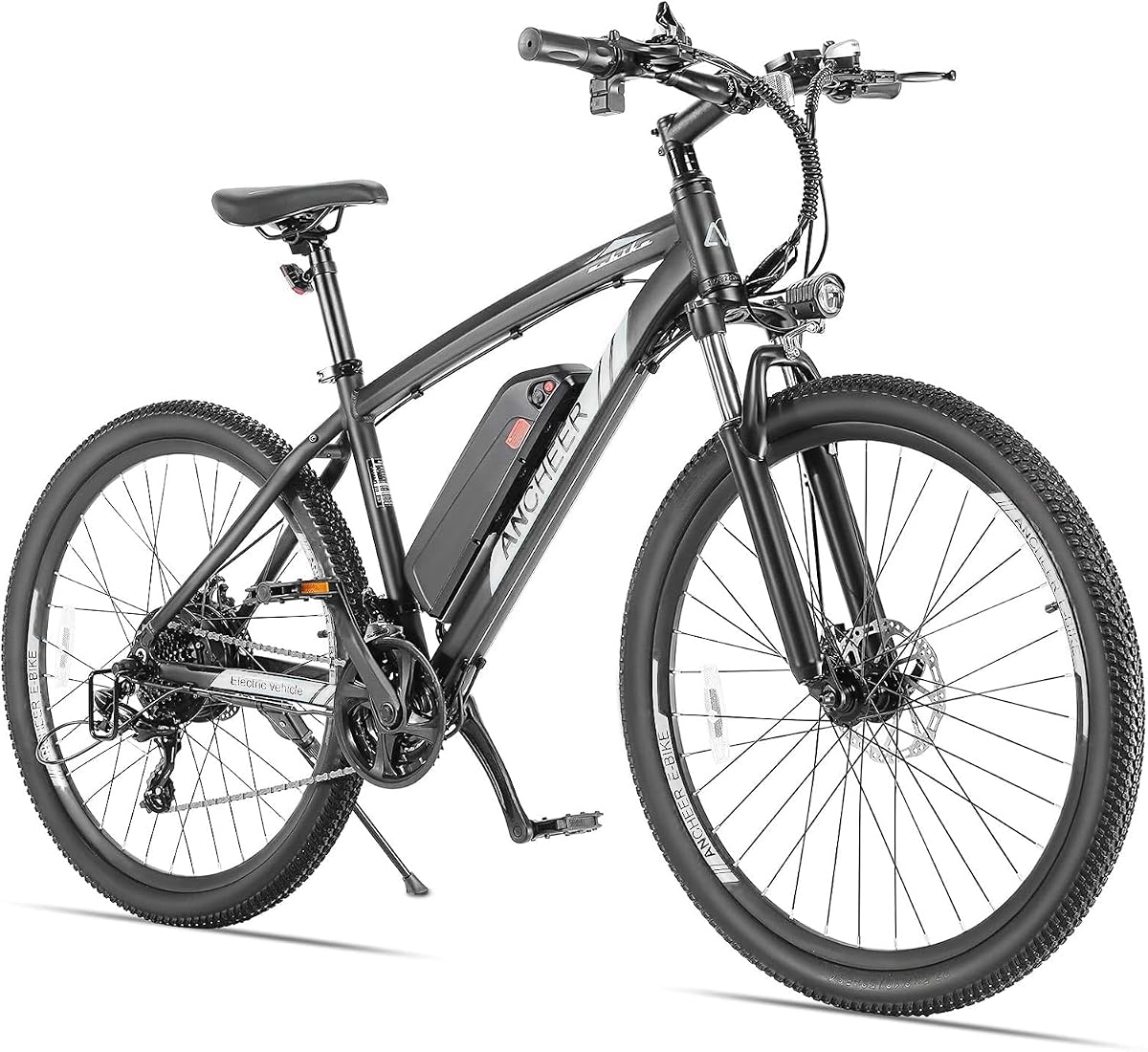 ANCHEER Bicicleta eléctrica para adultos, bicicleta de montaña eléctrica de 27,5 pulgadas con motor de pico de 750 W, batería de 48 V 499 Wh, hasta 60 millas, carga rápida de 3 horas, bicicleta eléctrica de 21 velocidades