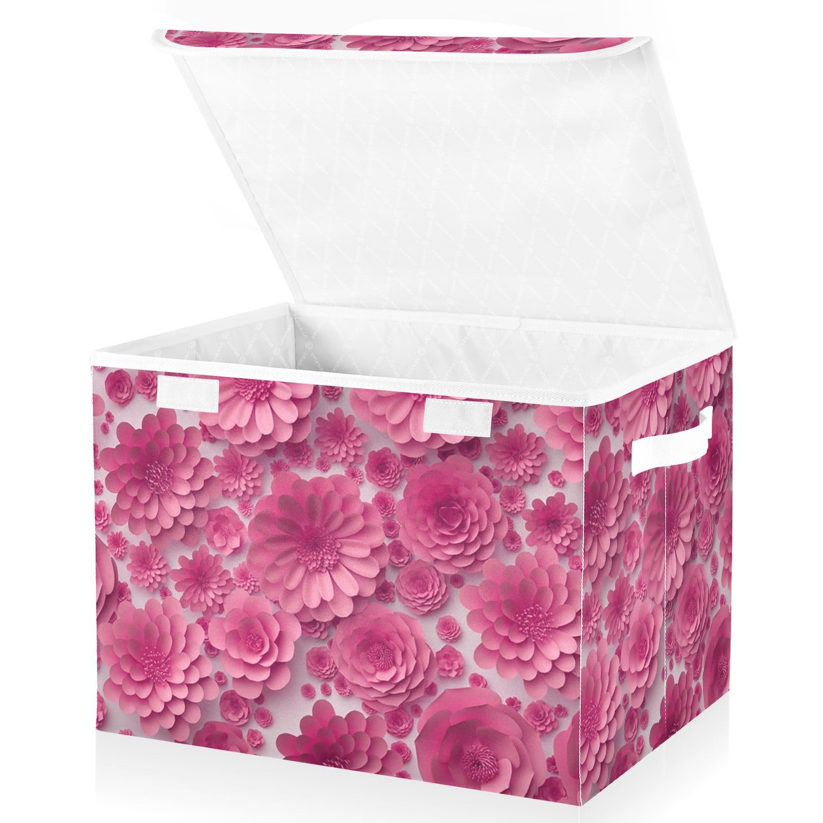 Amazon｜収納ボックス 折り畳み式 紫色の花 花柄 オリエンタル 収納 