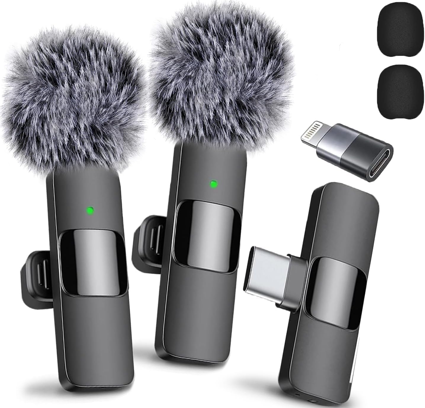 GADGETSWEAR K9 Furry Lavalier Dual Wireless Microphone Quick Plug and Use for YouTube Recording Video, Collar Bluetooth Mic for Vlogging, Cute Portable & Compatible Android, iPhone with Type C-image-46
