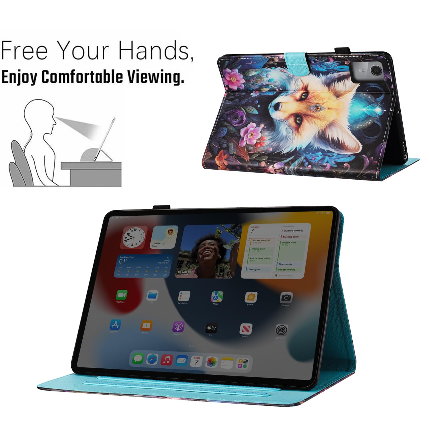 Tablet Cover per Lenovo Tab M11 2024 11, Gatto Carino Kawaii Anime Cat Art Estetica Motivo Tablet Custodia con Supporto Protettiva Antiurto Holder Flip in pelle PU Case,Art