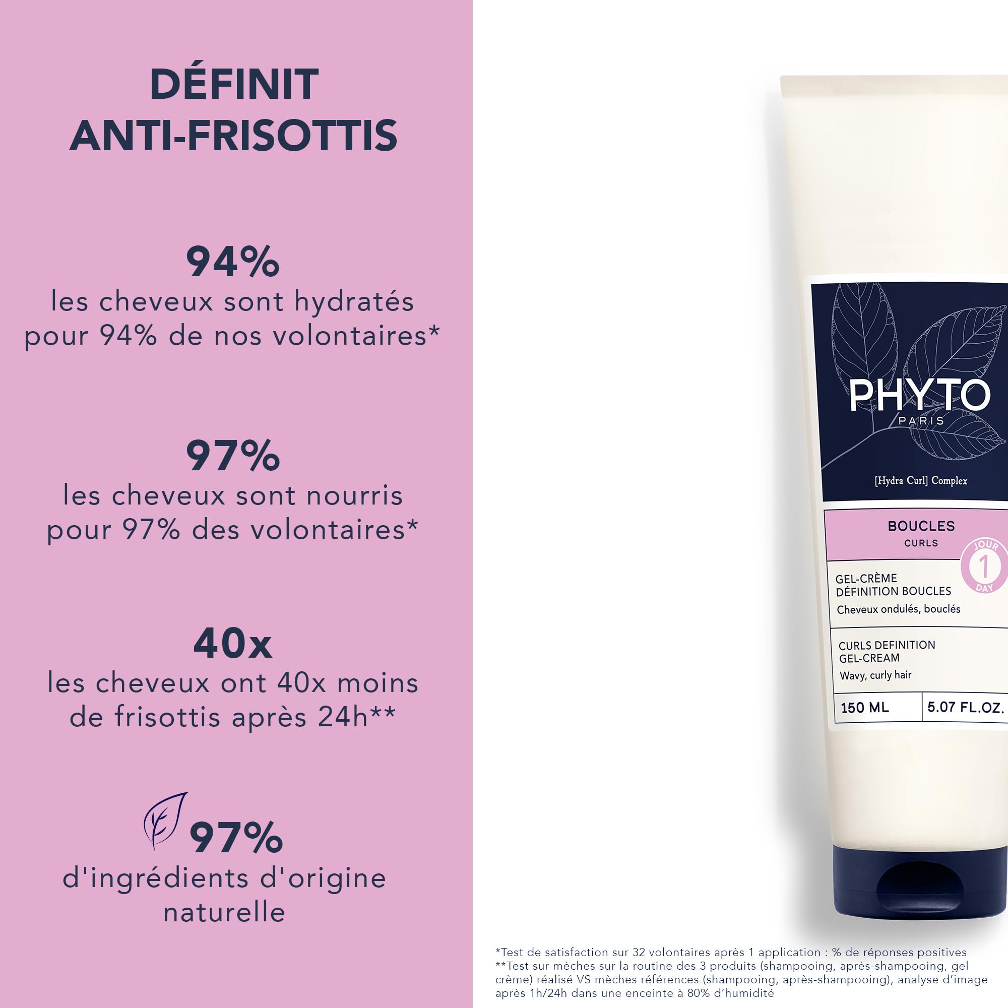 Image secondaire de Gel-Crème Définition Boucles Phyto - 150 ml pour Cheveux Ondulés et Bouclés